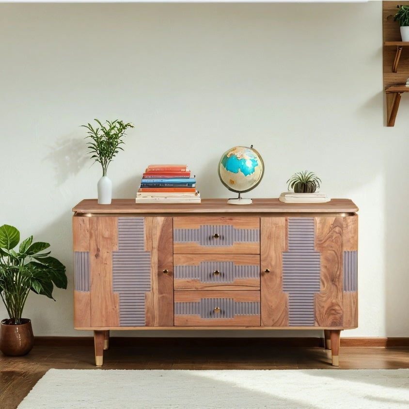 Berkley Acacia Wood 2 Doors 3 Drawers Sideboard Berkley Acacia Wood 2 Doors 3 Drawers Sideboard
