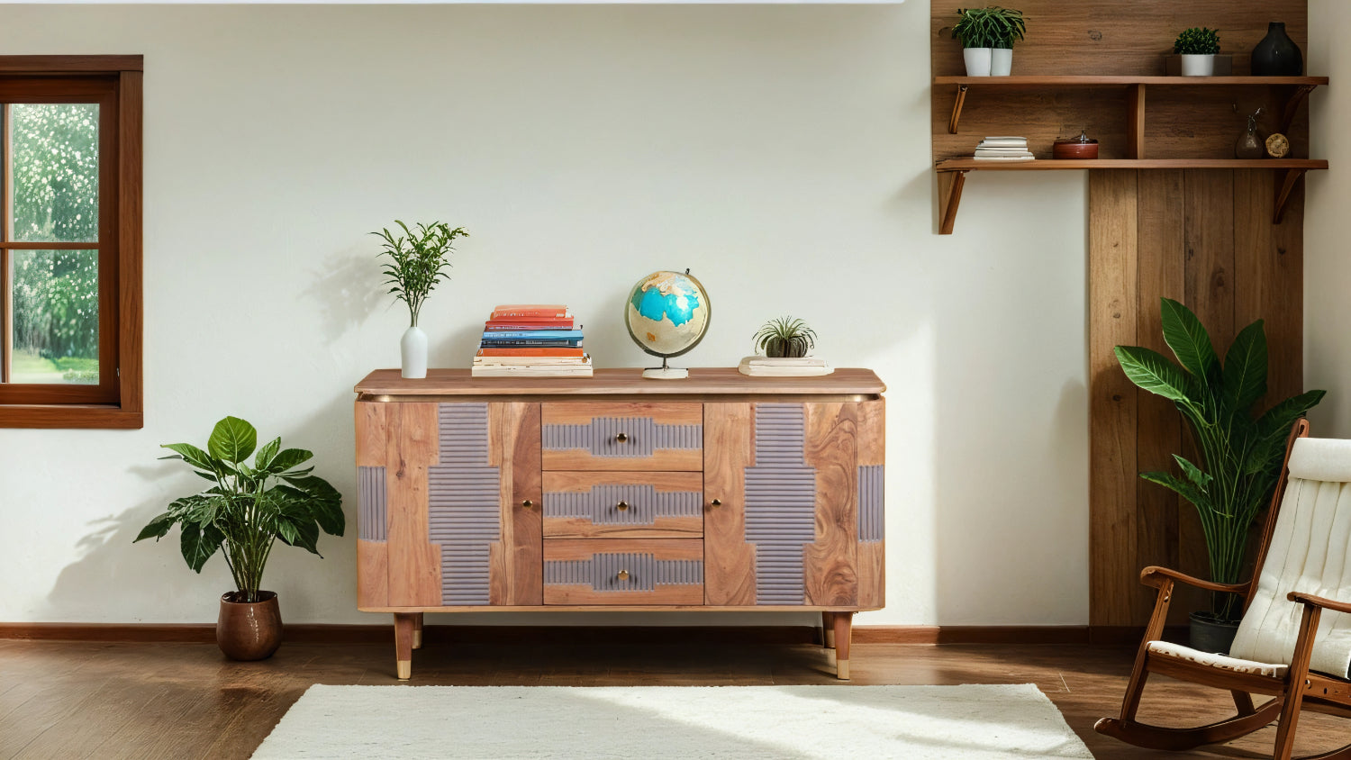 Berkley Acacia Wood 2 Doors 3 Drawers Sideboard Berkley Acacia Wood 2 Doors 3 Drawers Sideboard