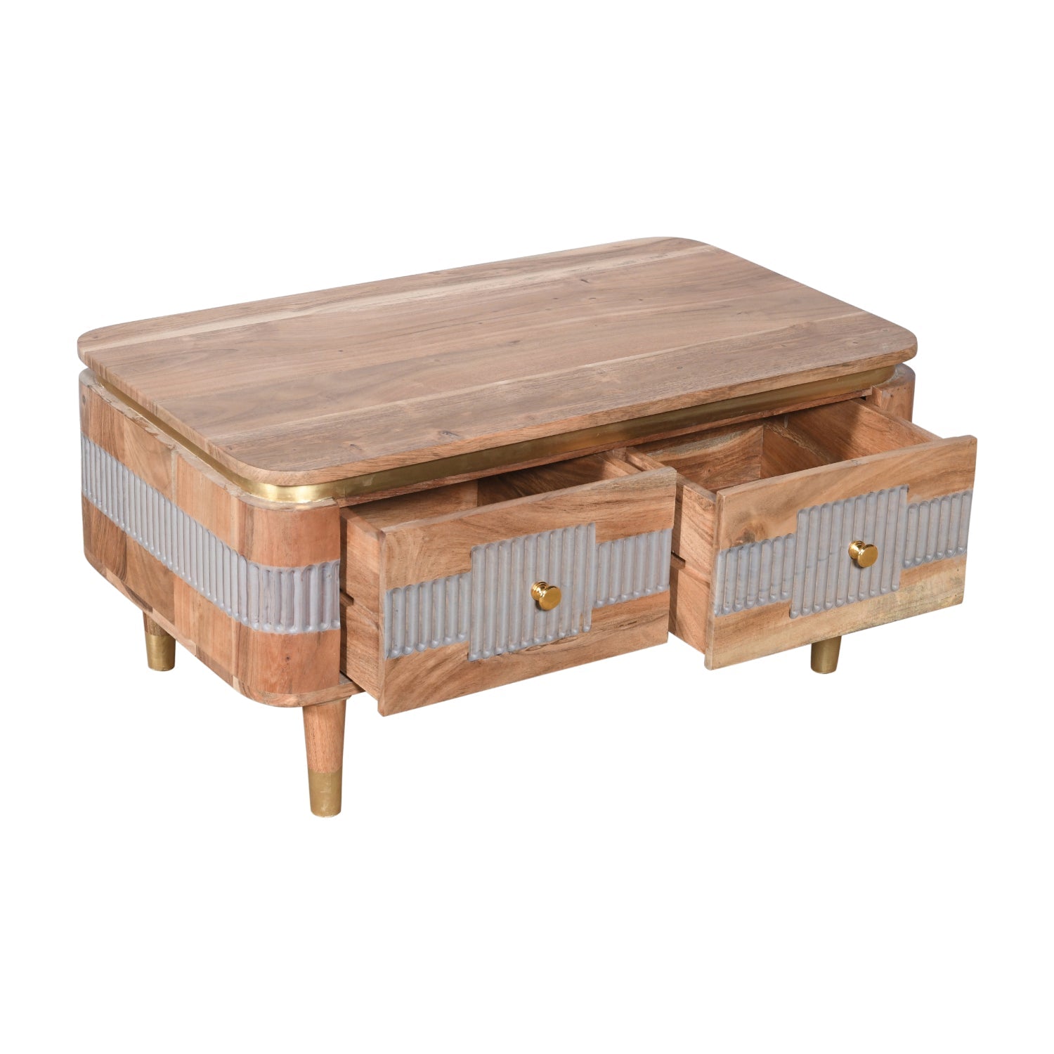 Berkley Acacia Wood 2 Drawers Coffee Table Berkley Acacia Wood 2 Drawers Coffee Table