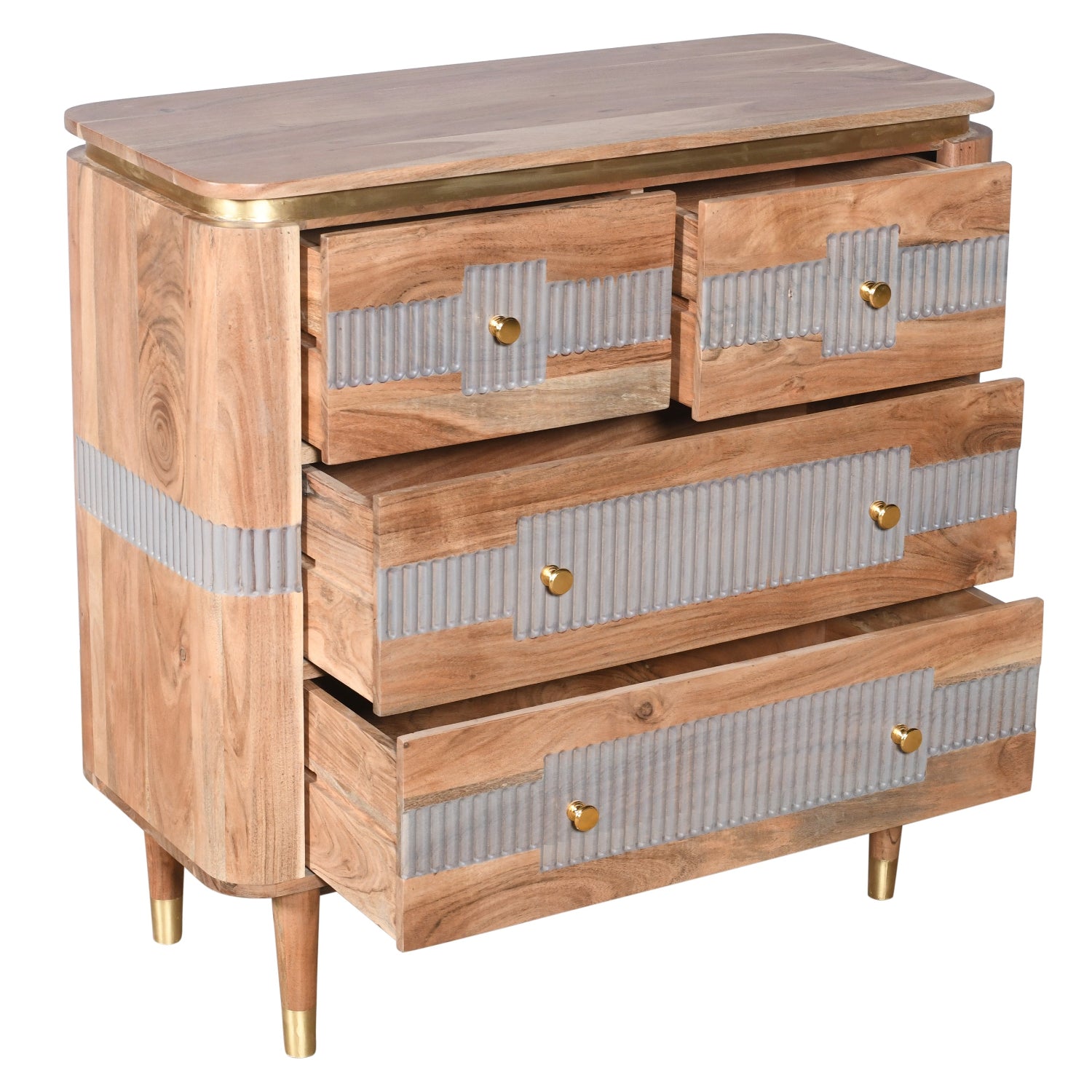 Berkley Acacia Wood 4 Drawers Chest Berkley Acacia Wood 4 Drawers Chest