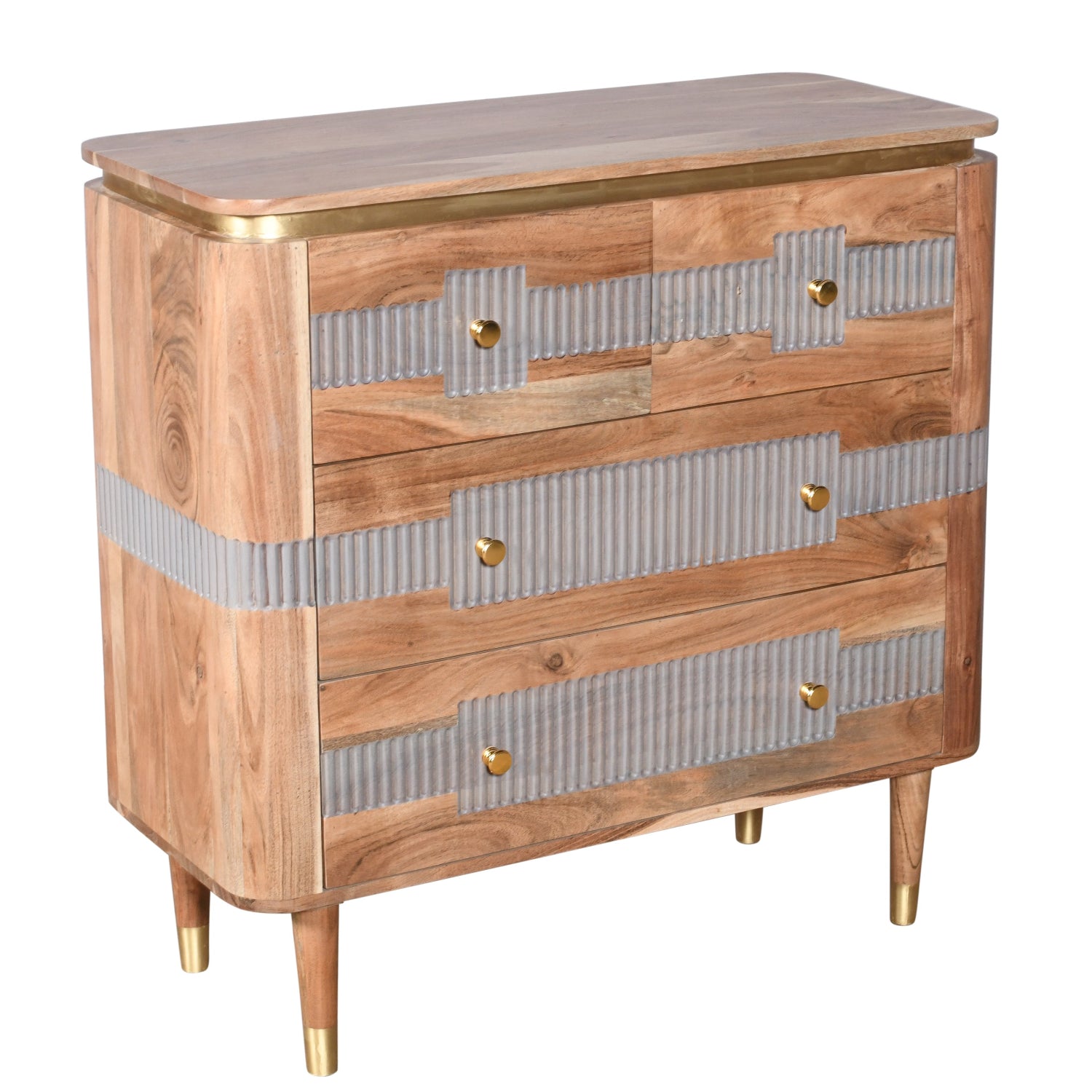 Berkley Acacia Wood 4 Drawers Chest Berkley Acacia Wood 4 Drawers Chest