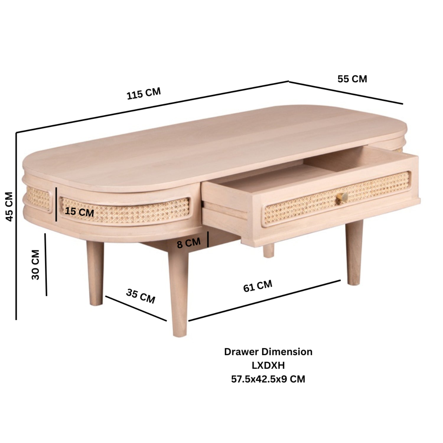 Chester Cane And Wood 1 Drawer Coffee Table Chester Cane And Wood 1 Drawer Coffee Table