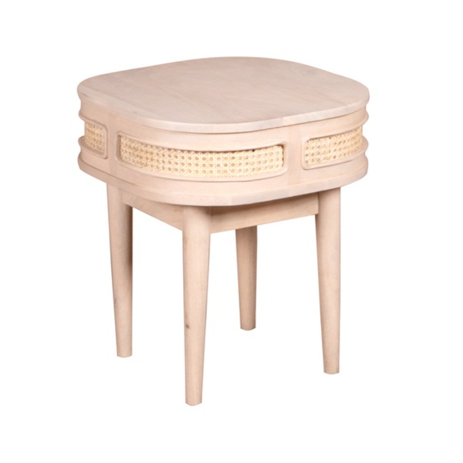 Chester Cane And Wood Bedside Table Chester Cane And Wood Bedside Table