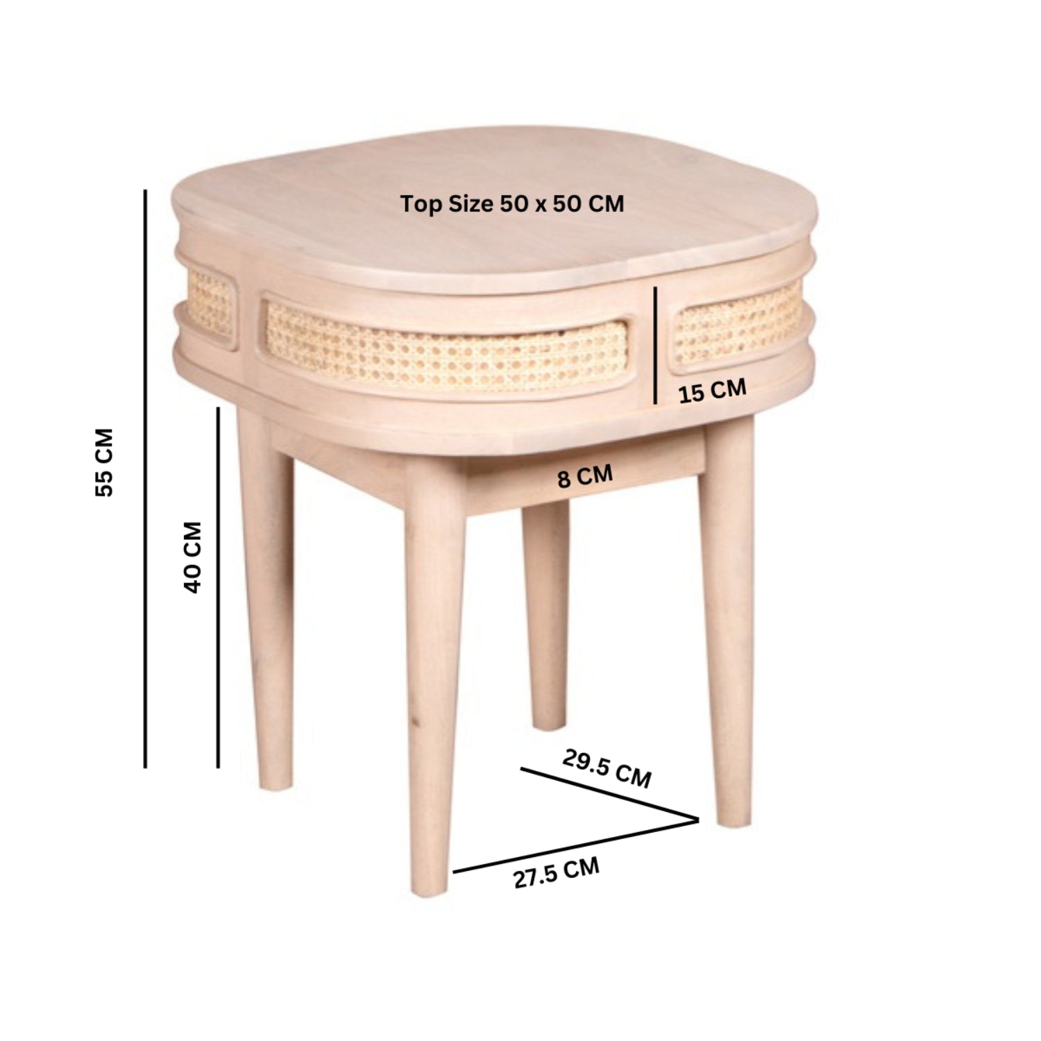 Chester Cane And Wood Bedside Table Chester Cane And Wood Bedside Table