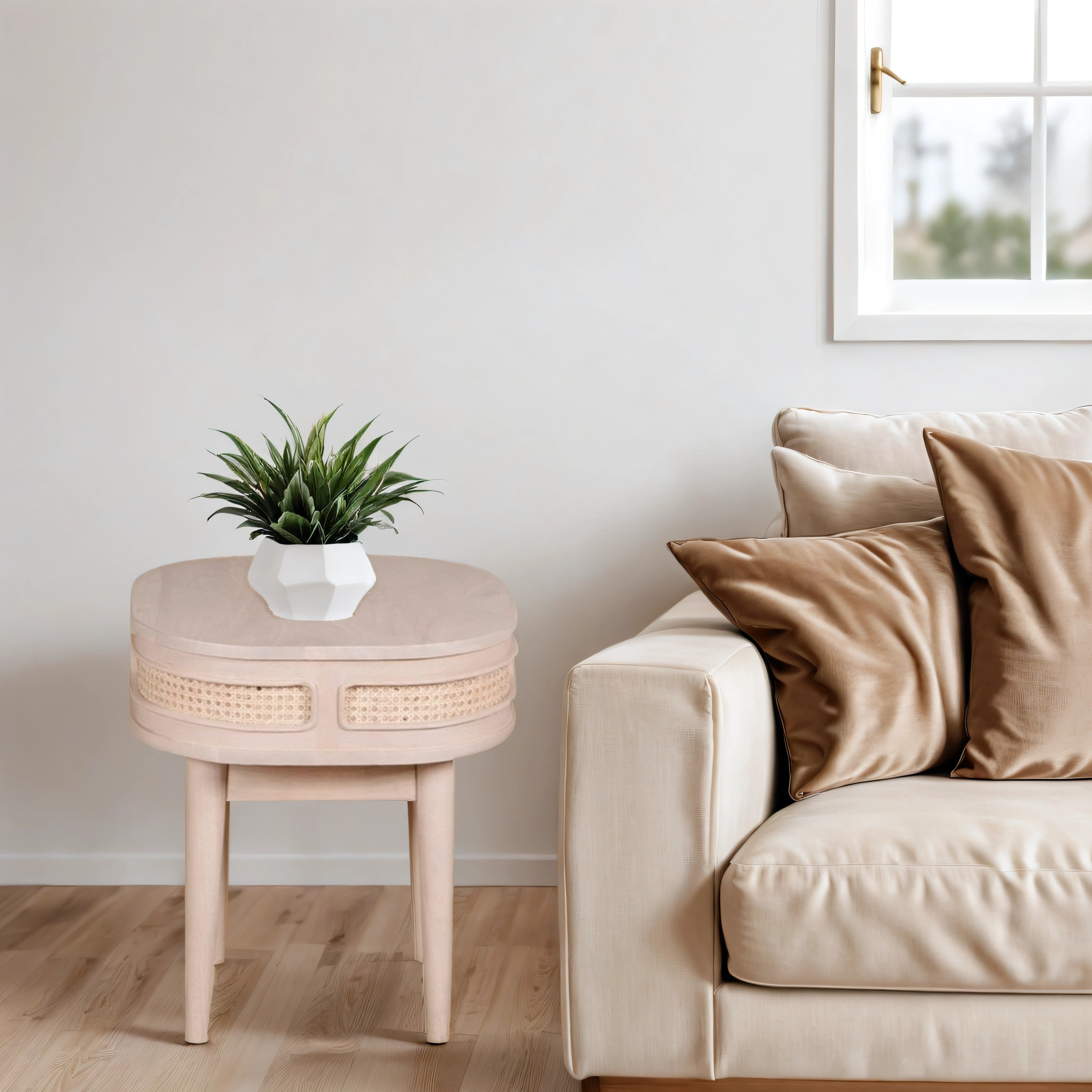 Chester Cane And Wood Bedside Table Chester Cane And Wood Bedside Table