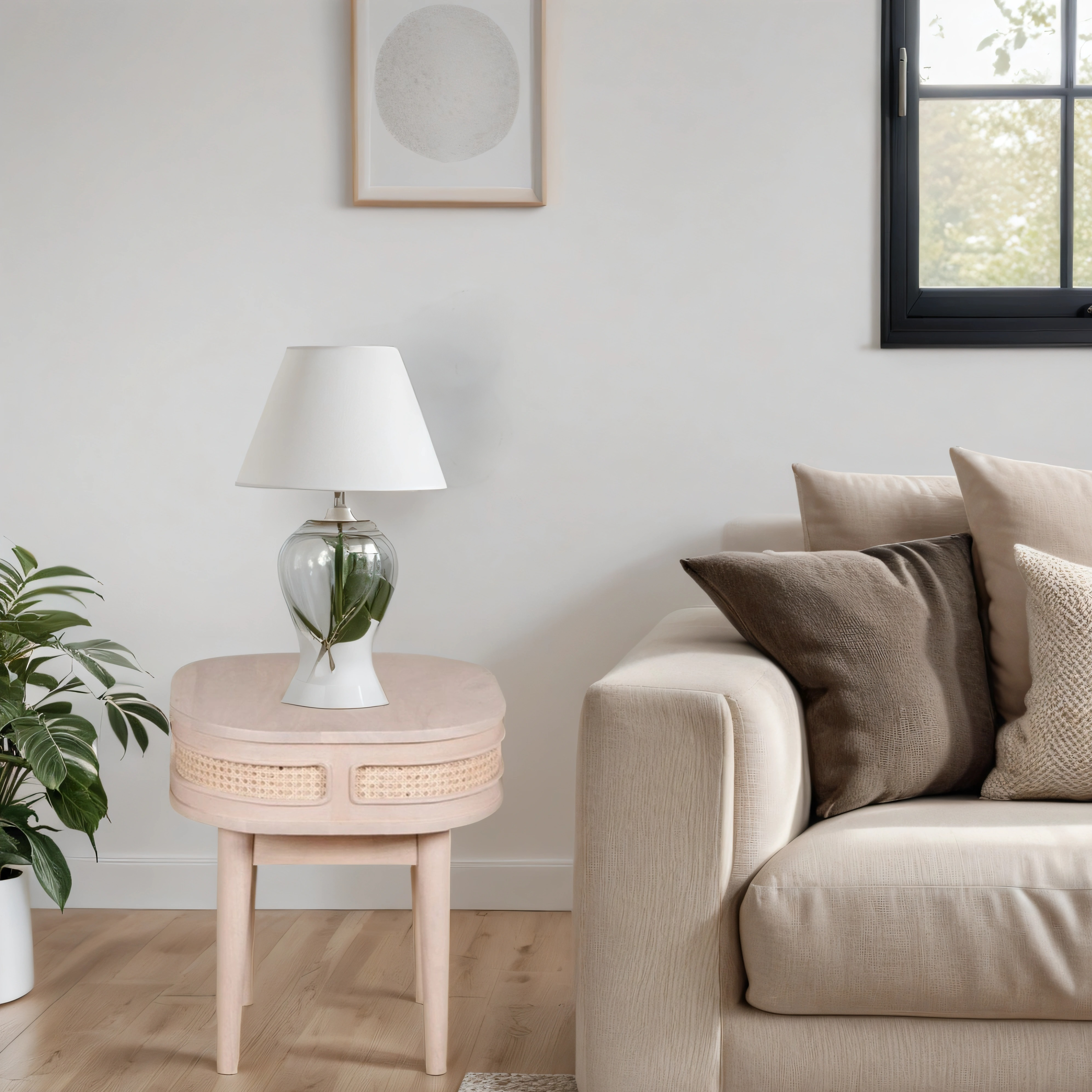 Chester Cane And Wood Bedside Table Chester Cane And Wood Bedside Table