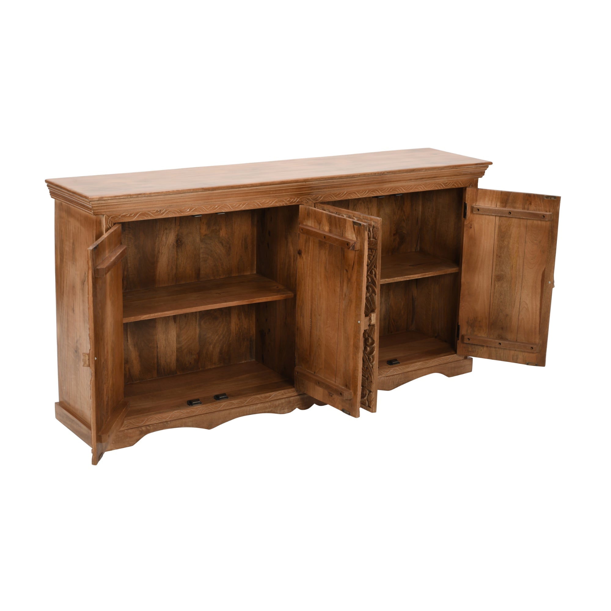 Carved Mango Wood Extra Large Sideboard with 4 Doors Carved Mango Wood Extra Large Sideboard with 4 Doors