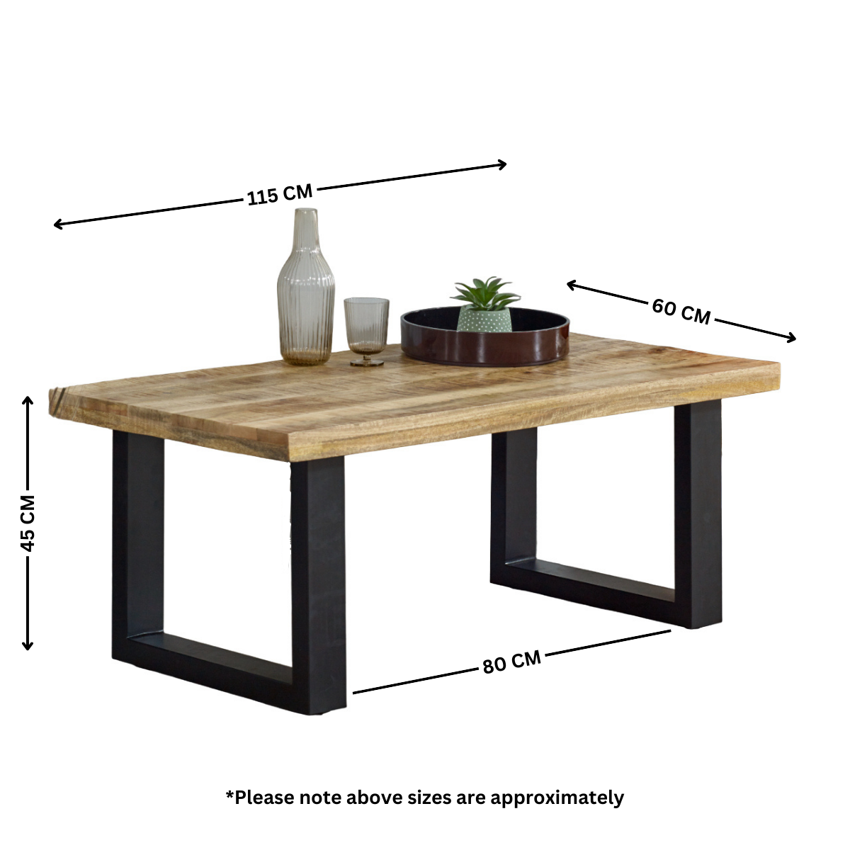Merlin Mango Wooden & Metal Coffee Table Merlin Mango Wooden & Metal Coffee Table