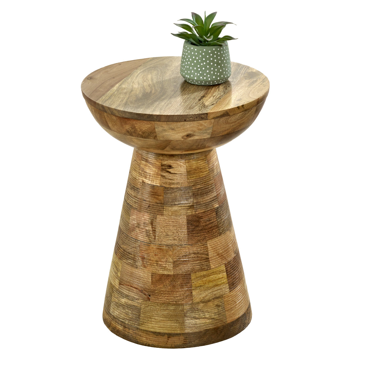 Merlin Mango Wooden Round Side Table Mushroom Style Merlin Mango Wooden Round Side Table Mushroom Style