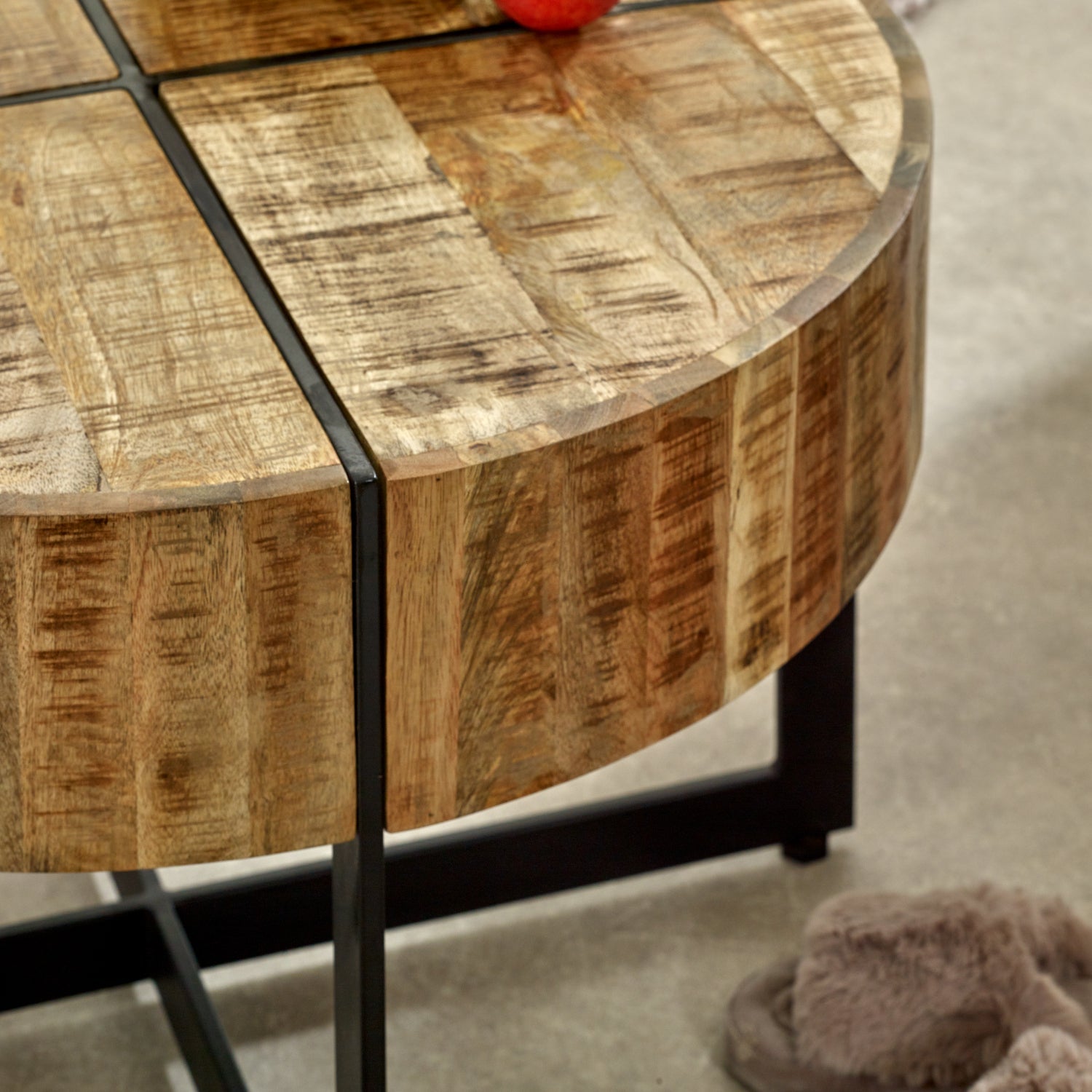 Merlin Mango Wooden Coffee Table With Metal Legs Merlin Mango Wooden Coffee Table With Metal Legs
