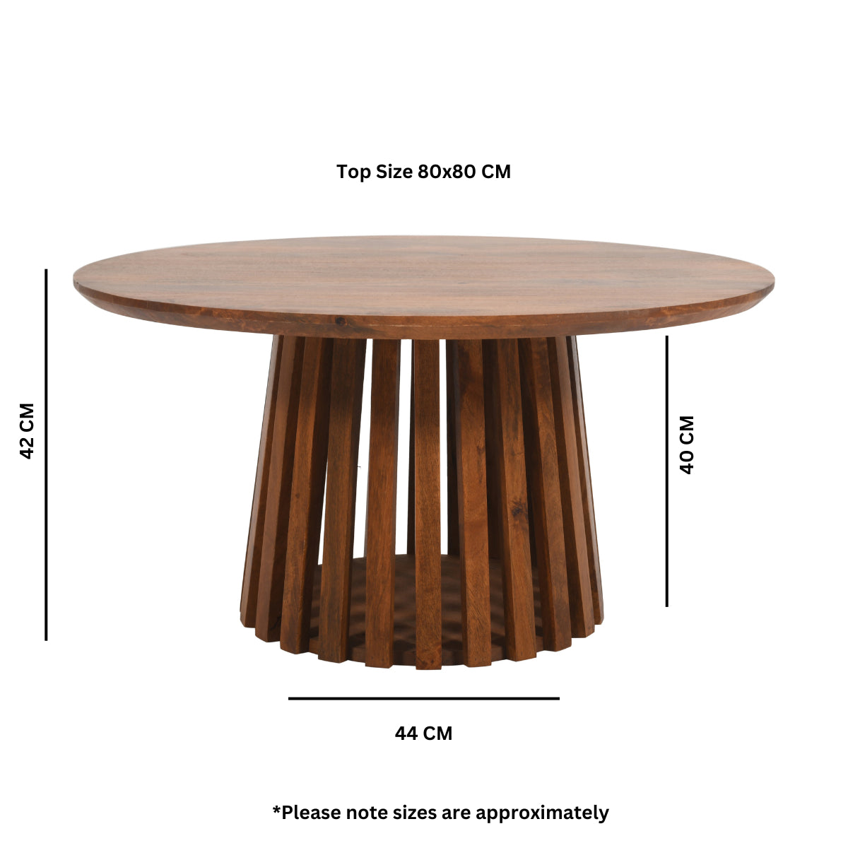 Compton Mango Wood Round Coffee Table Compton Mango Wood Round Coffee Table