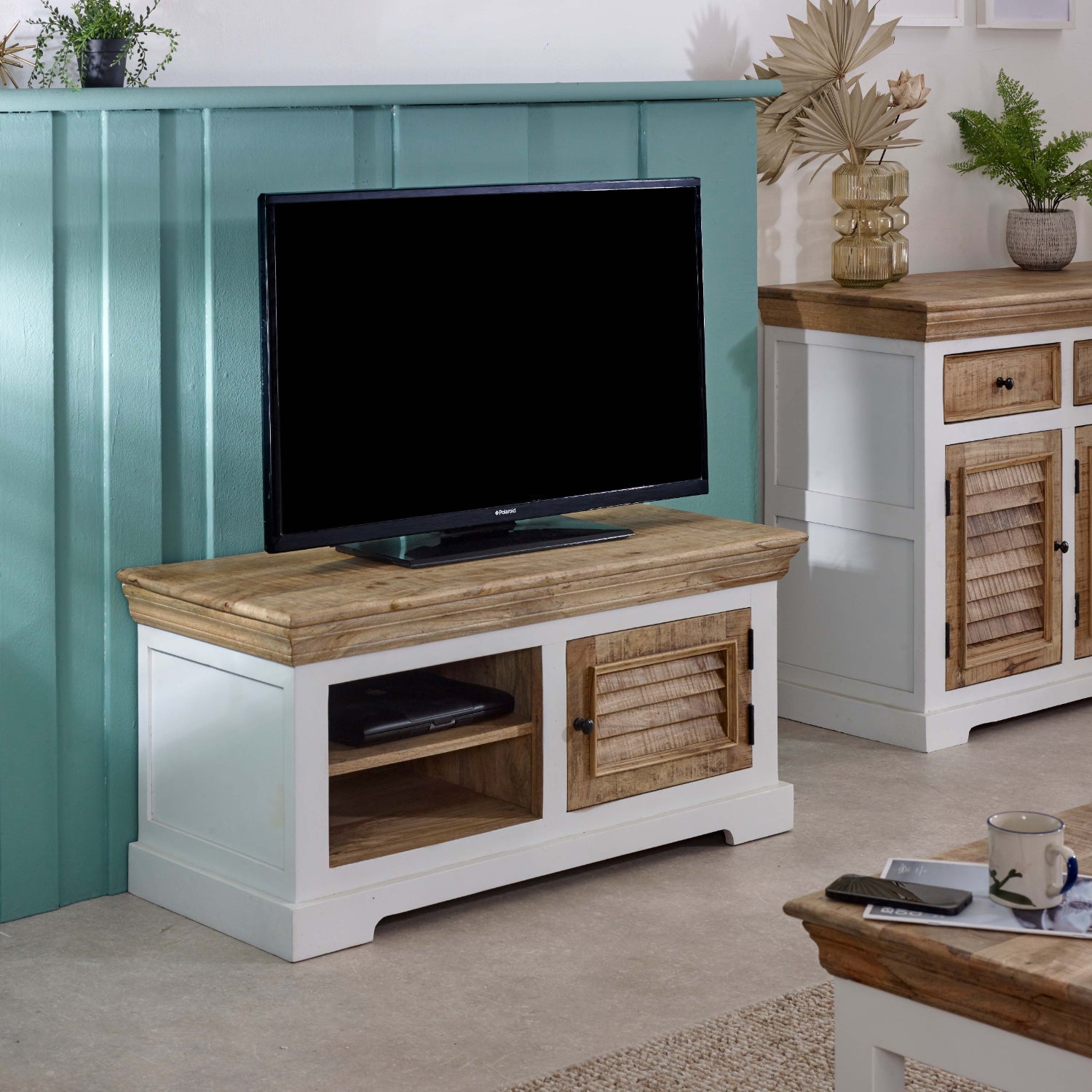 Bianco Solid Mango Wood Small Tv Cabinet White Bianco Solid Mango Wood Small Tv Cabinet White