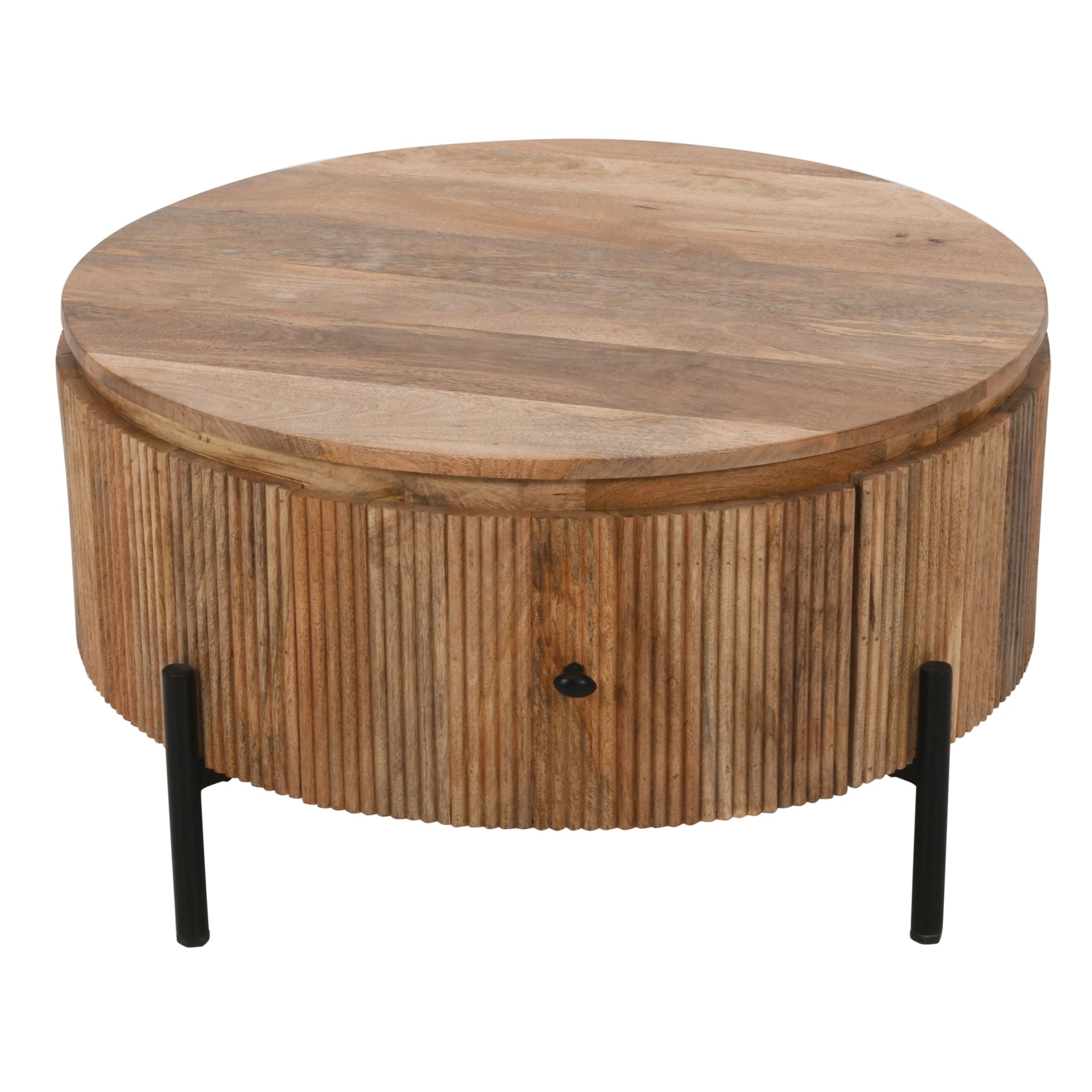 York Natural Solid Wood Coffee Table With Metal Legs York Natural Solid Wood Coffee Table With Metal Legs