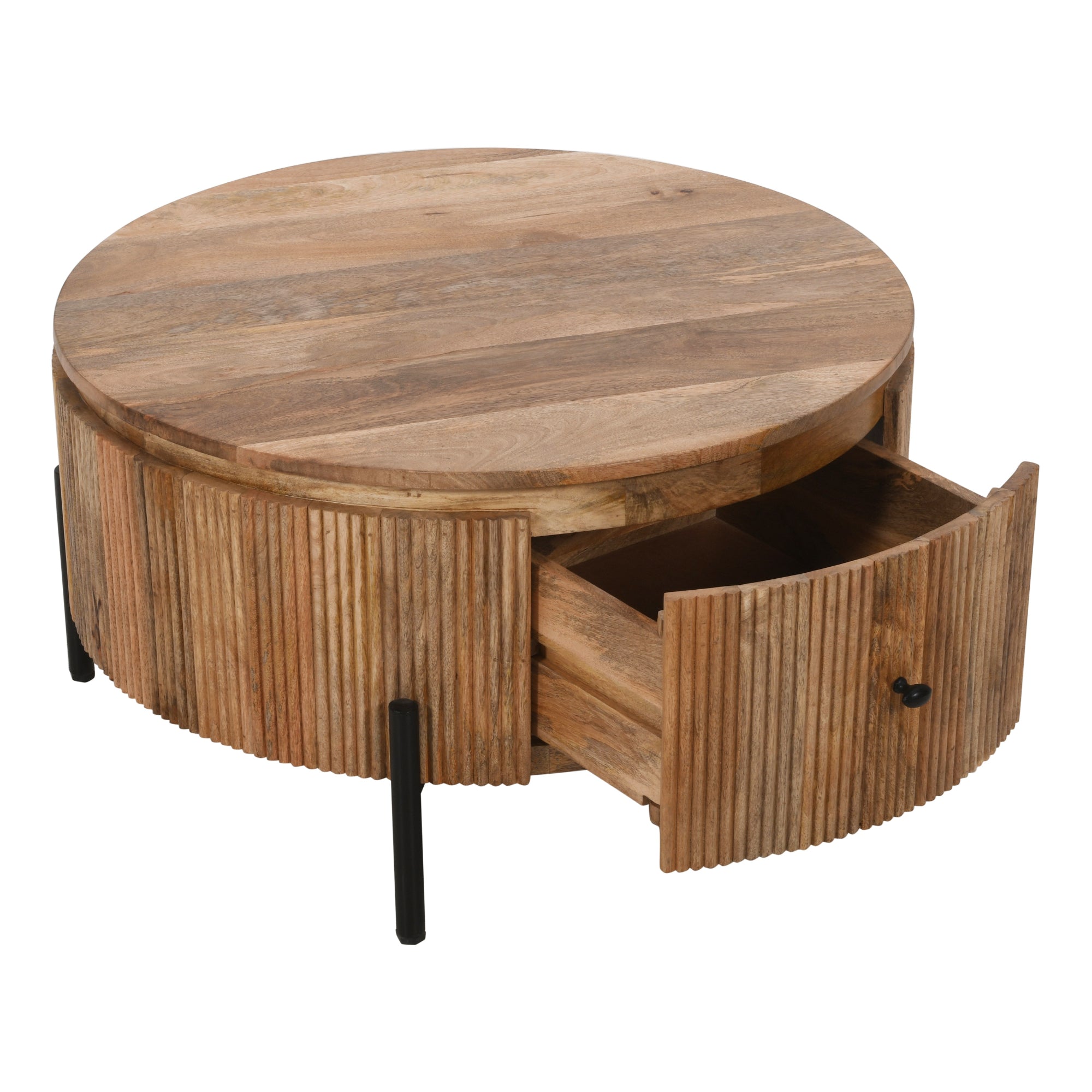 York Natural Solid Wood Coffee Table With Metal Legs York Natural Solid Wood Coffee Table With Metal Legs
