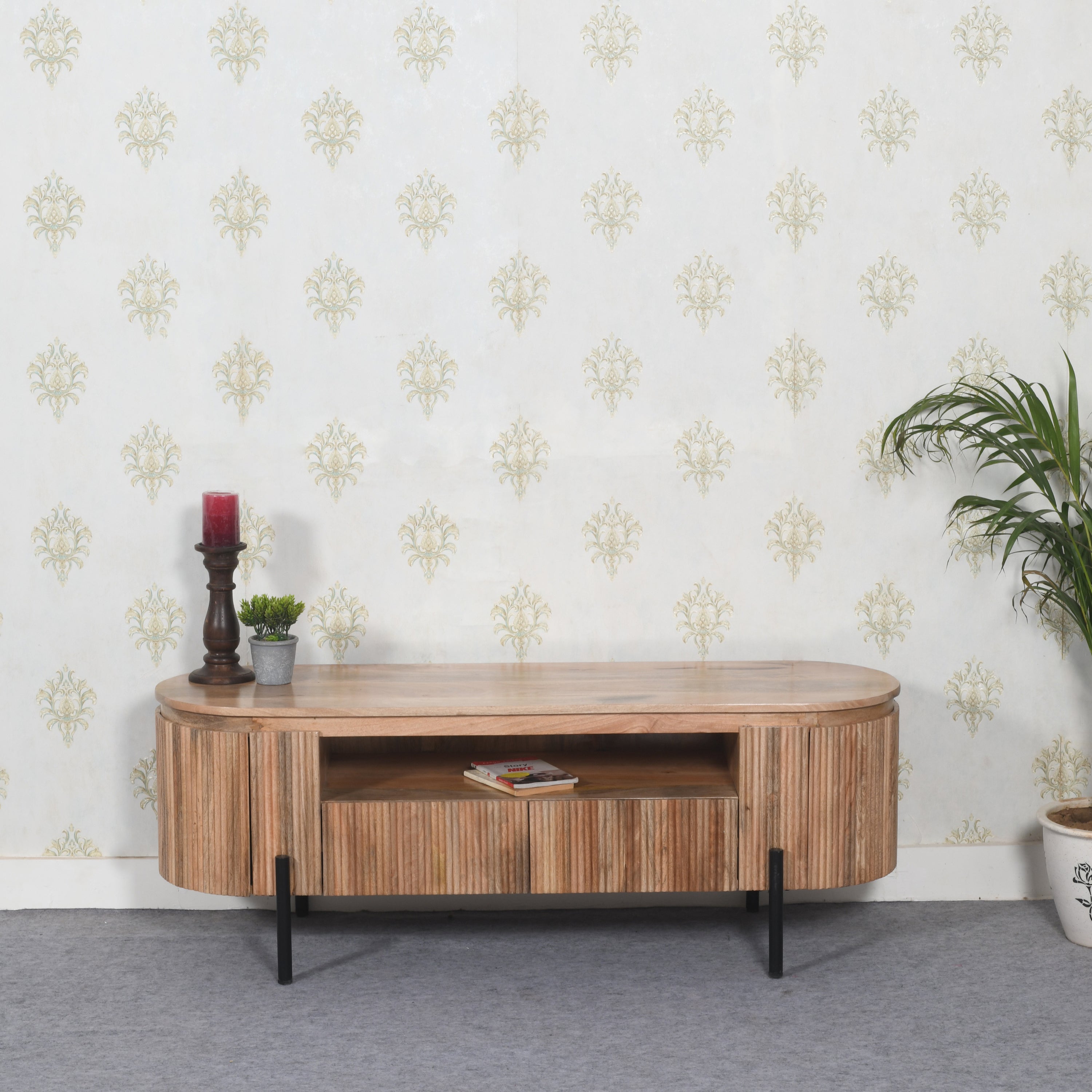 York Natural Solid Wood Tv Cabinet With Metal Legs York Natural Solid Wood Tv Cabinet With Metal Legs