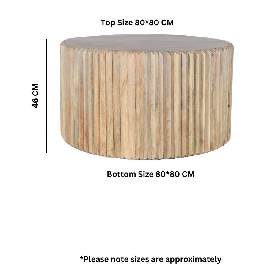 Preston Mango Wood Round Coffee Table Preston Mango Wood Round Coffee Table