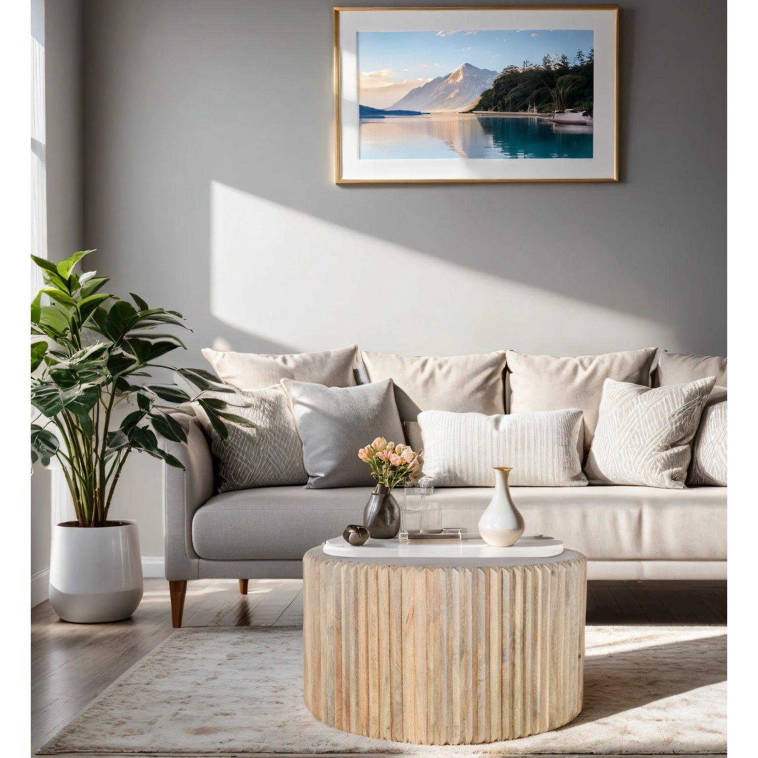 Preston Mango Wood Round Coffee Table Preston Mango Wood Round Coffee Table