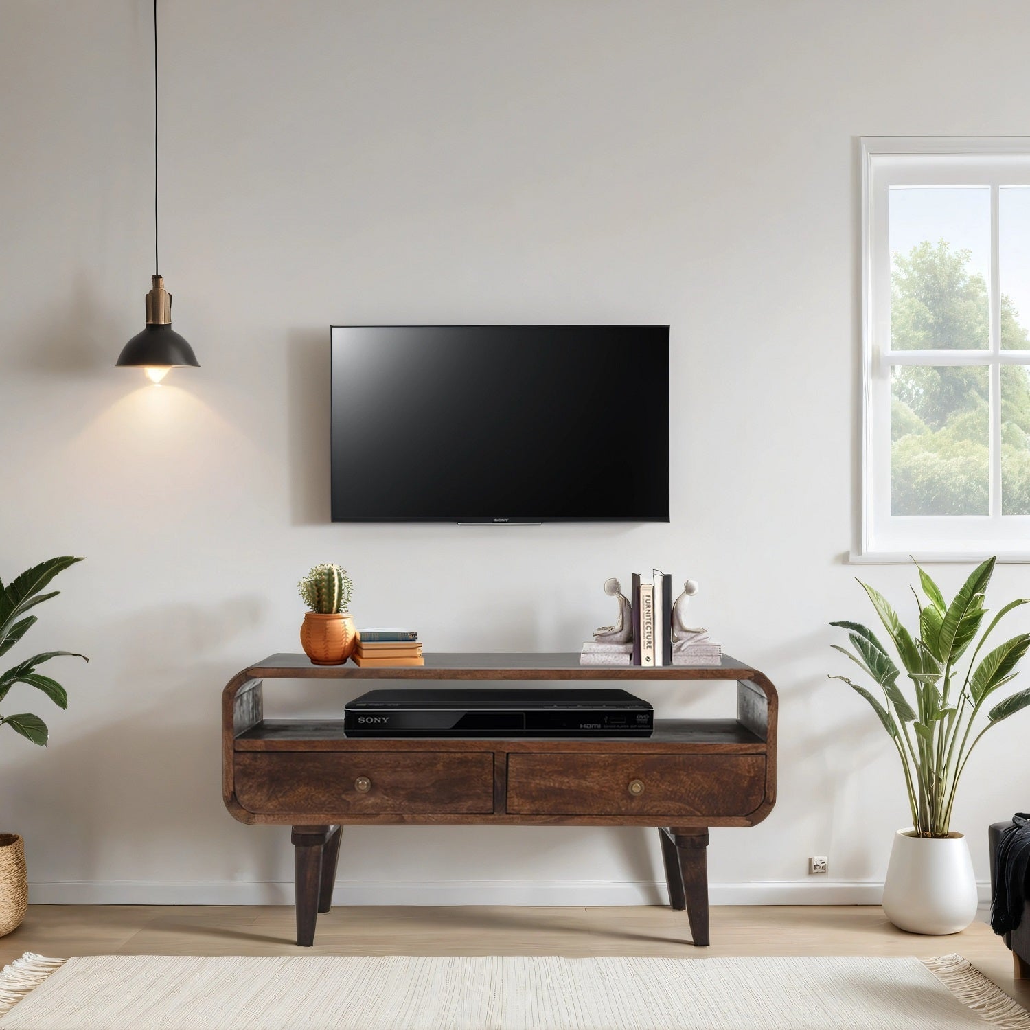 Franklin Dark Mango Wood TV Stand with 2 Drawers Franklin Dark Mango Wood TV Stand with 2 Drawers