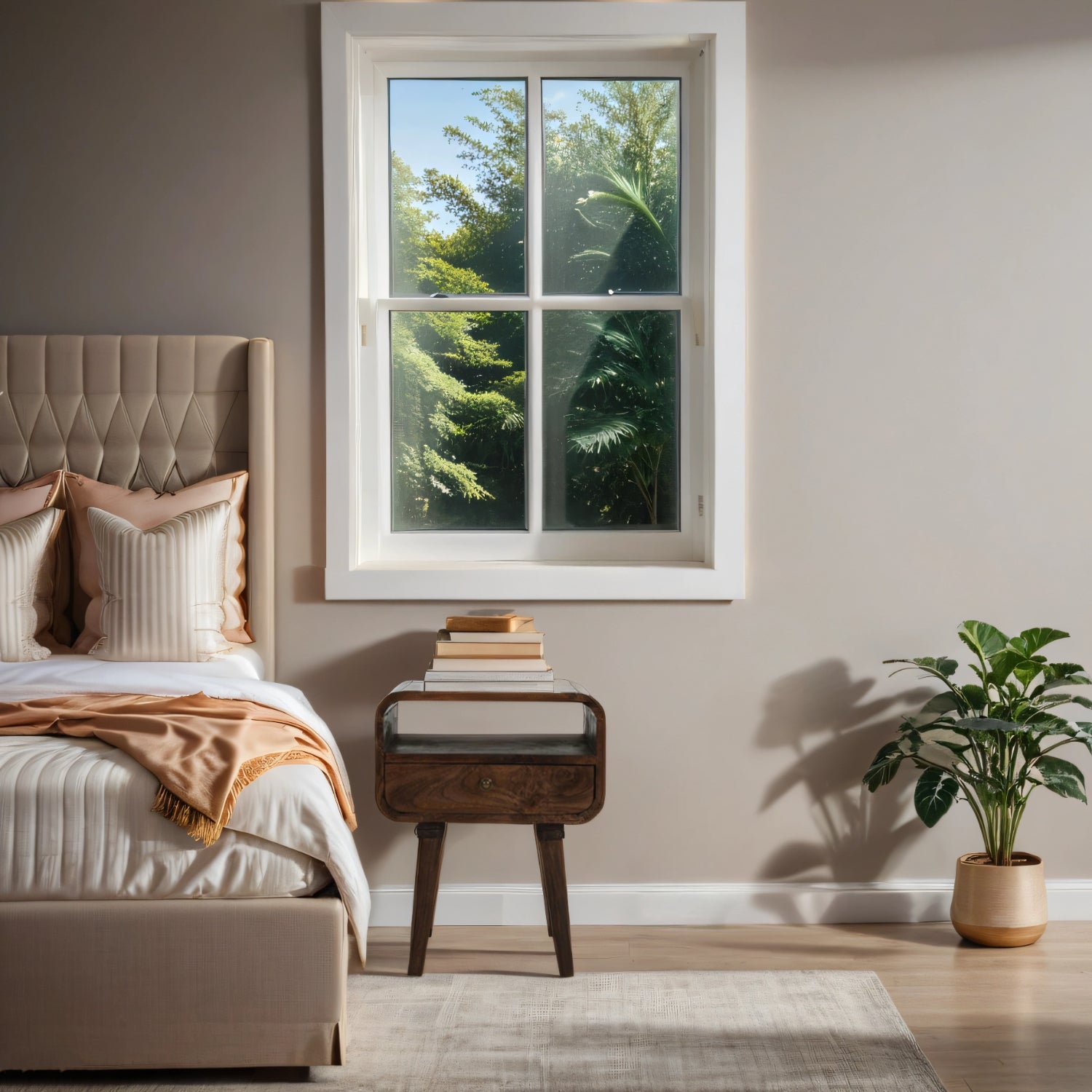 Franklin Dark Mango Wood Bedside Table with Drawer Franklin Dark Mango Wood Bedside Table with Drawer