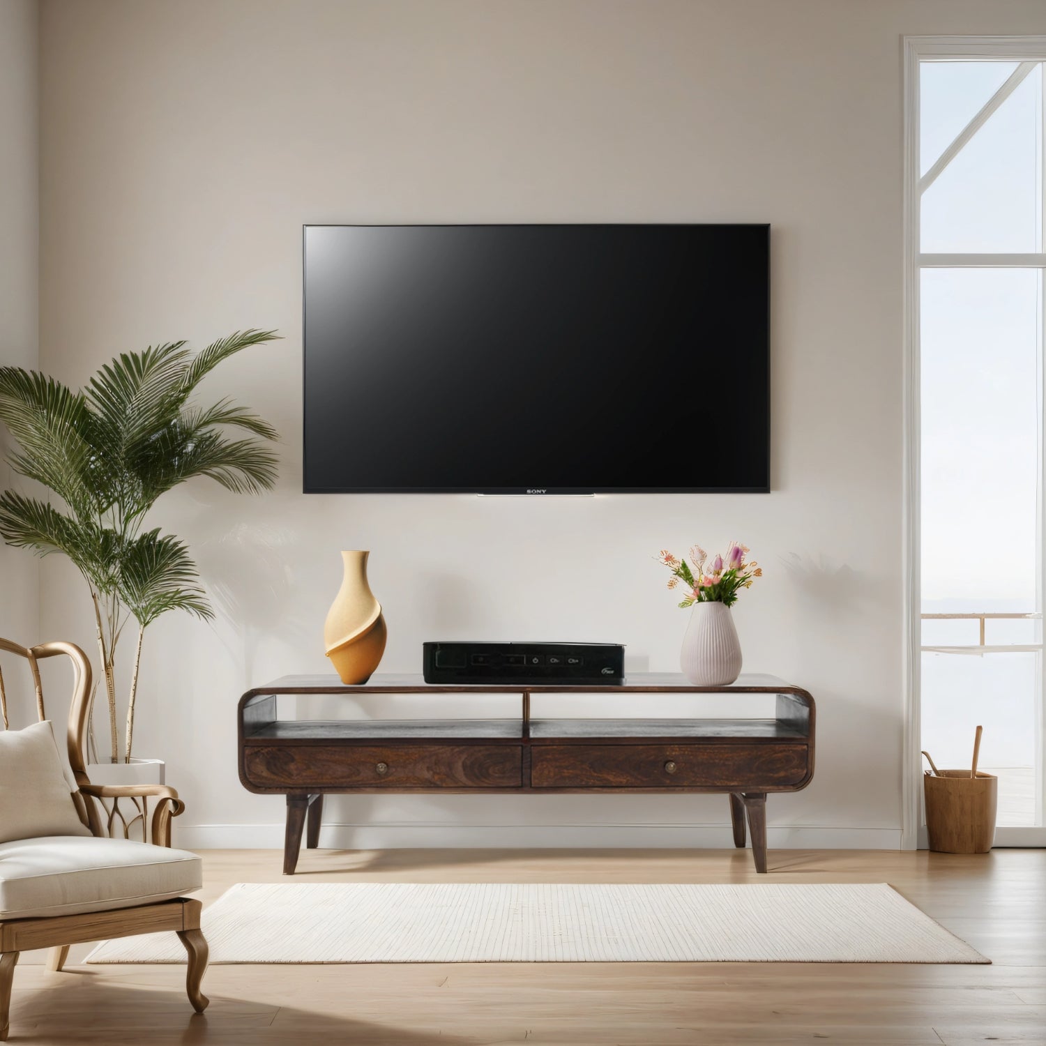 Franklin Dark Mango Wood Large TV Stand with 2 Drawers Franklin Dark Mango Wood Large TV Stand with 2 Drawers