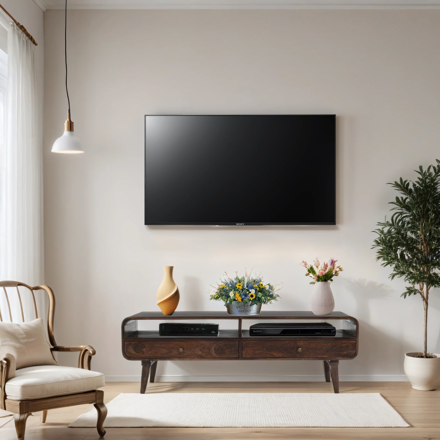 Franklin Dark Mango Wood Large TV Stand with 2 Drawers Franklin Dark Mango Wood Large TV Stand with 2 Drawers