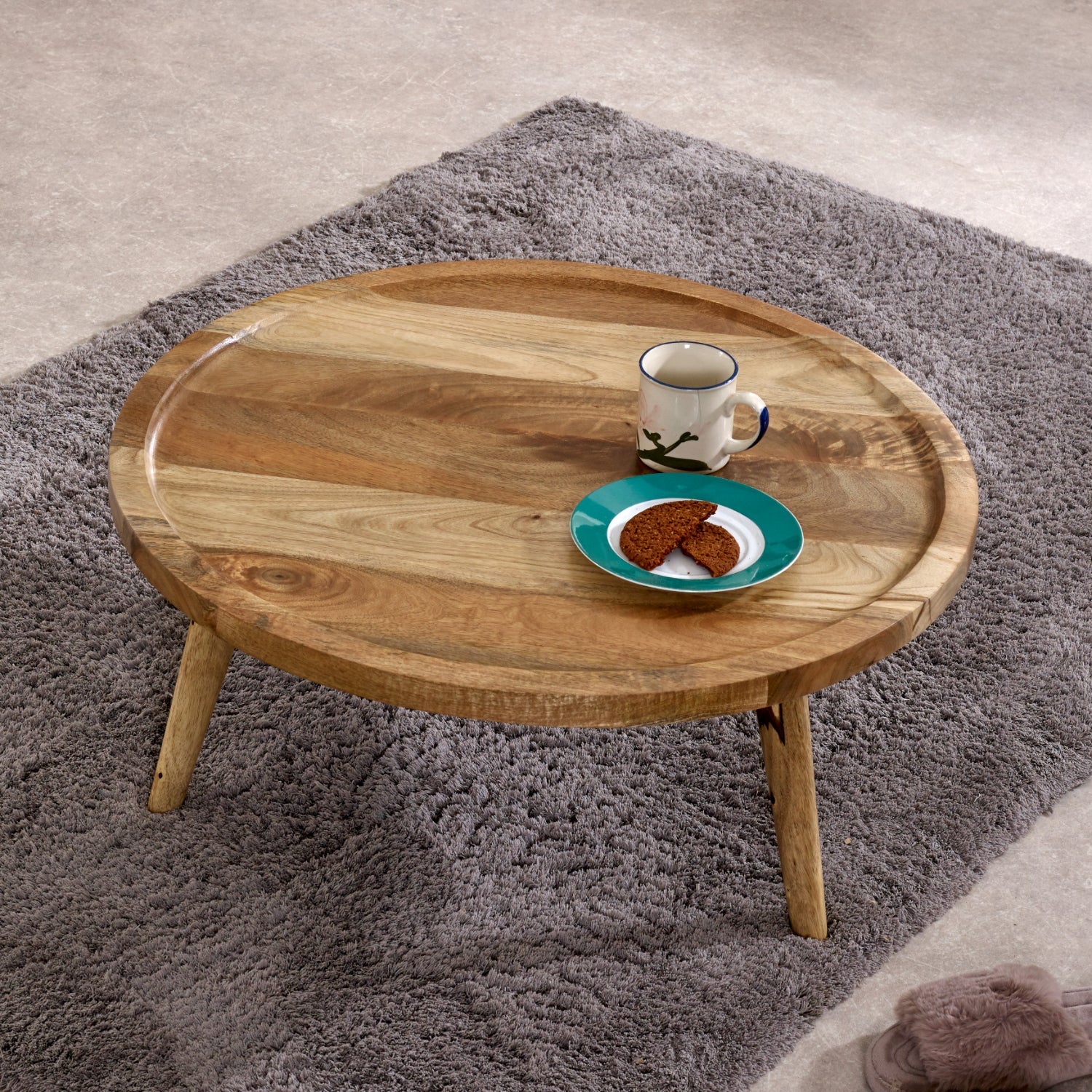 Marlow Light Mango Wood Round Low Coffee Table Marlow Light Mango Wood Round Low Coffee Table