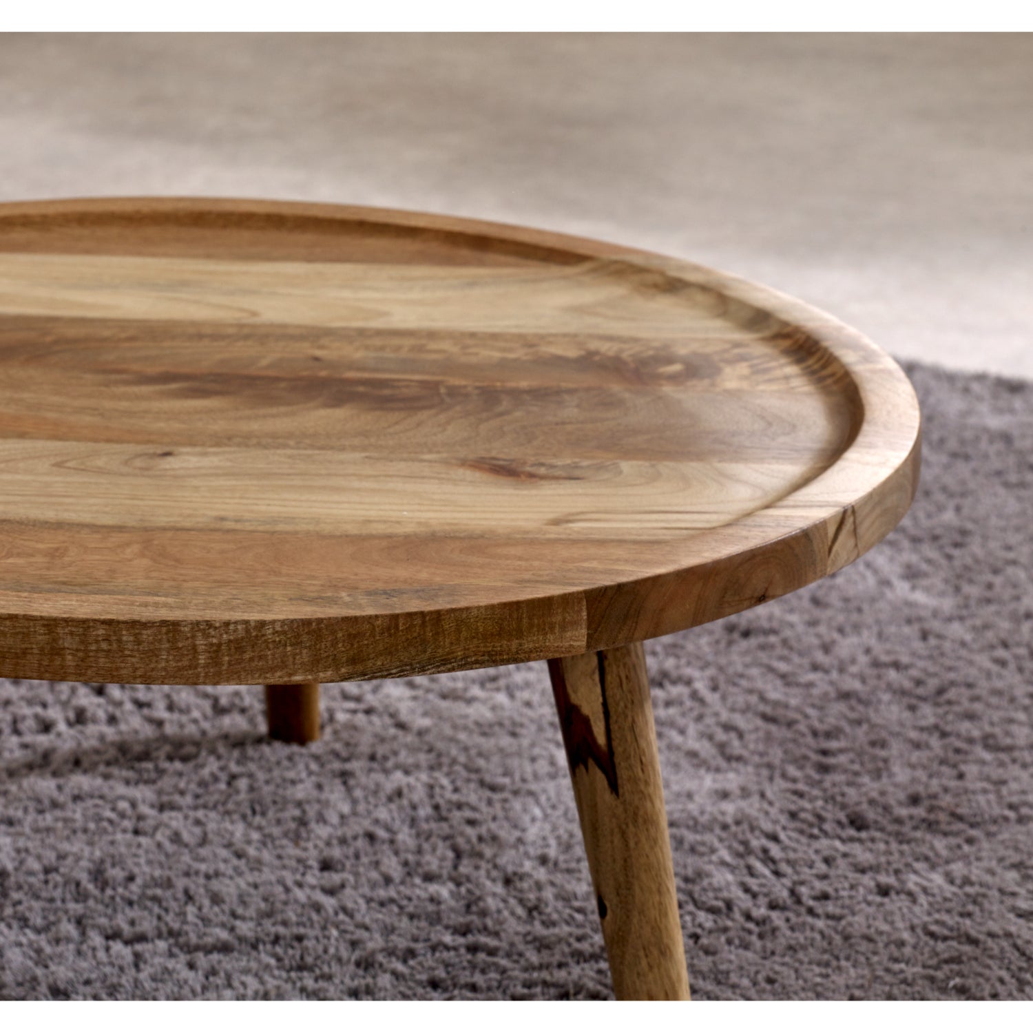 Marlow Light Mango Wood Round Low Coffee Table Marlow Light Mango Wood Round Low Coffee Table