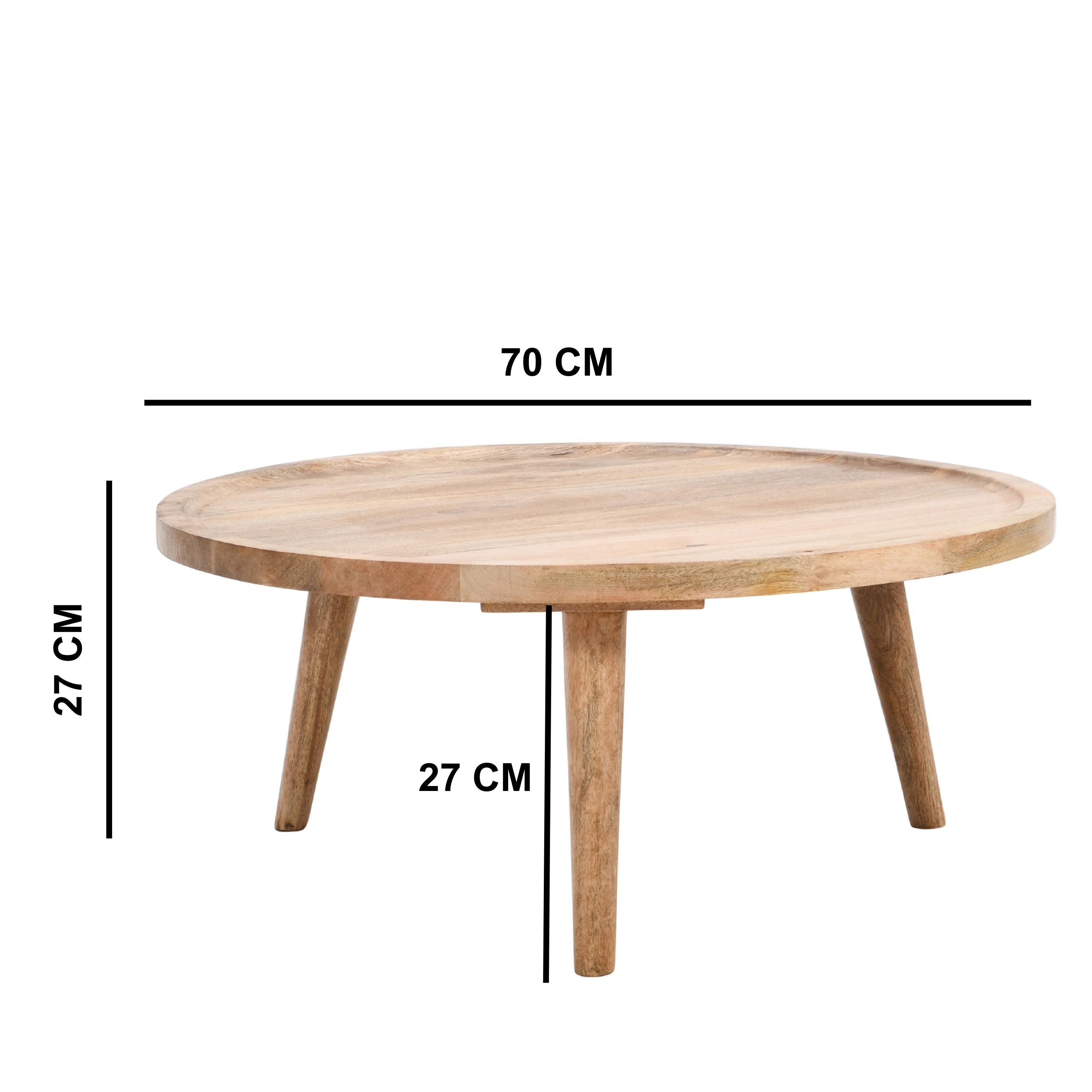 Marlow Light Mango Wood Round Low Coffee Table Marlow Light Mango Wood Round Low Coffee Table
