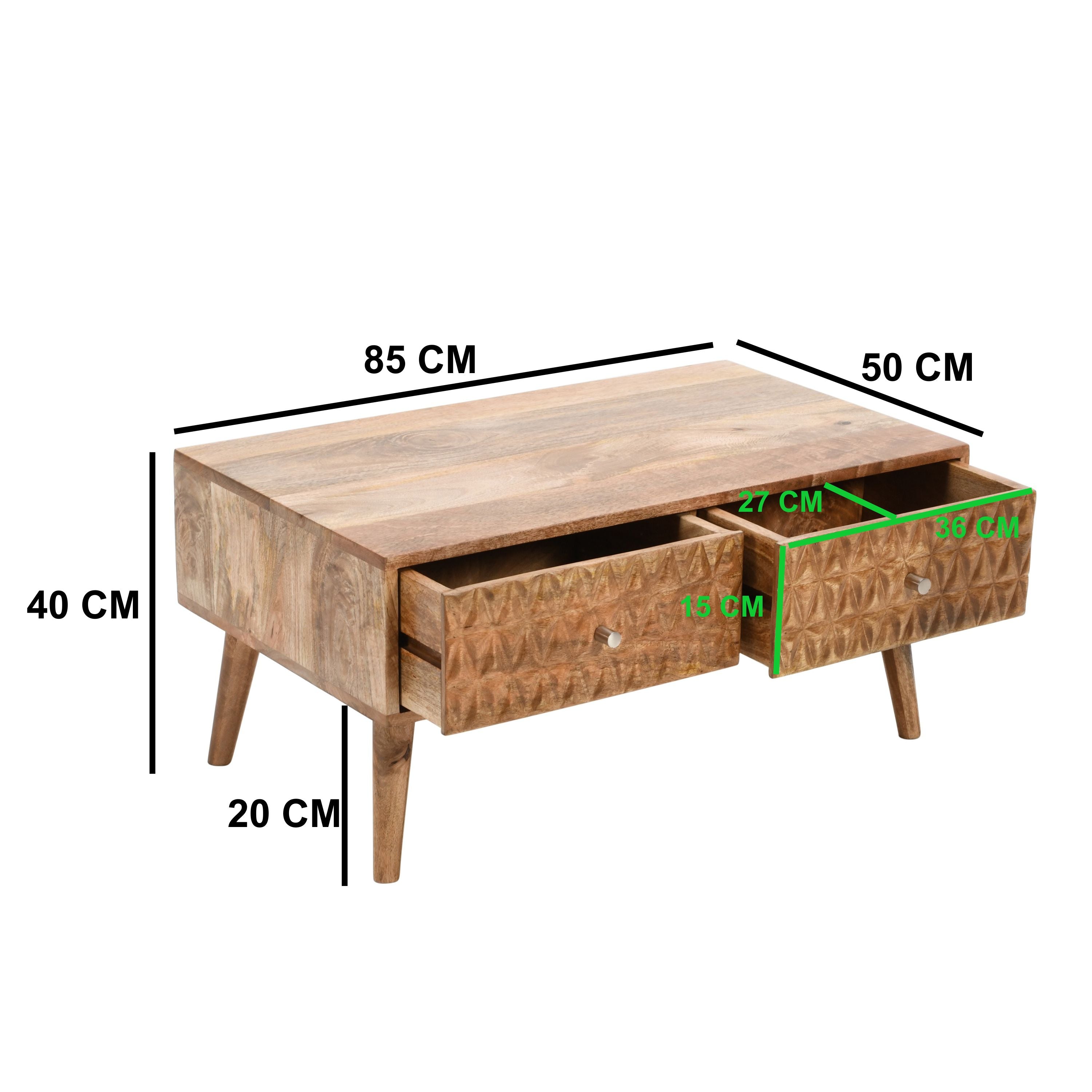 Marlow Light Mango Wood Coffee Table with 2 Drawers Marlow Light Mango Wood Coffee Table with 2 Drawers