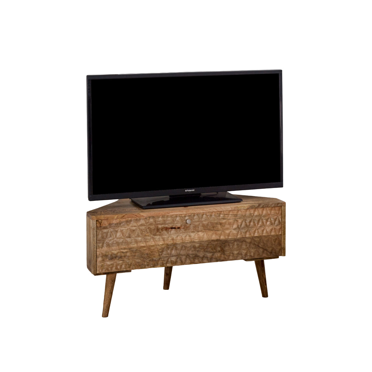 Marlow Light Mango Wood Corner TV Stand Marlow Light Mango Wood Corner TV Stand