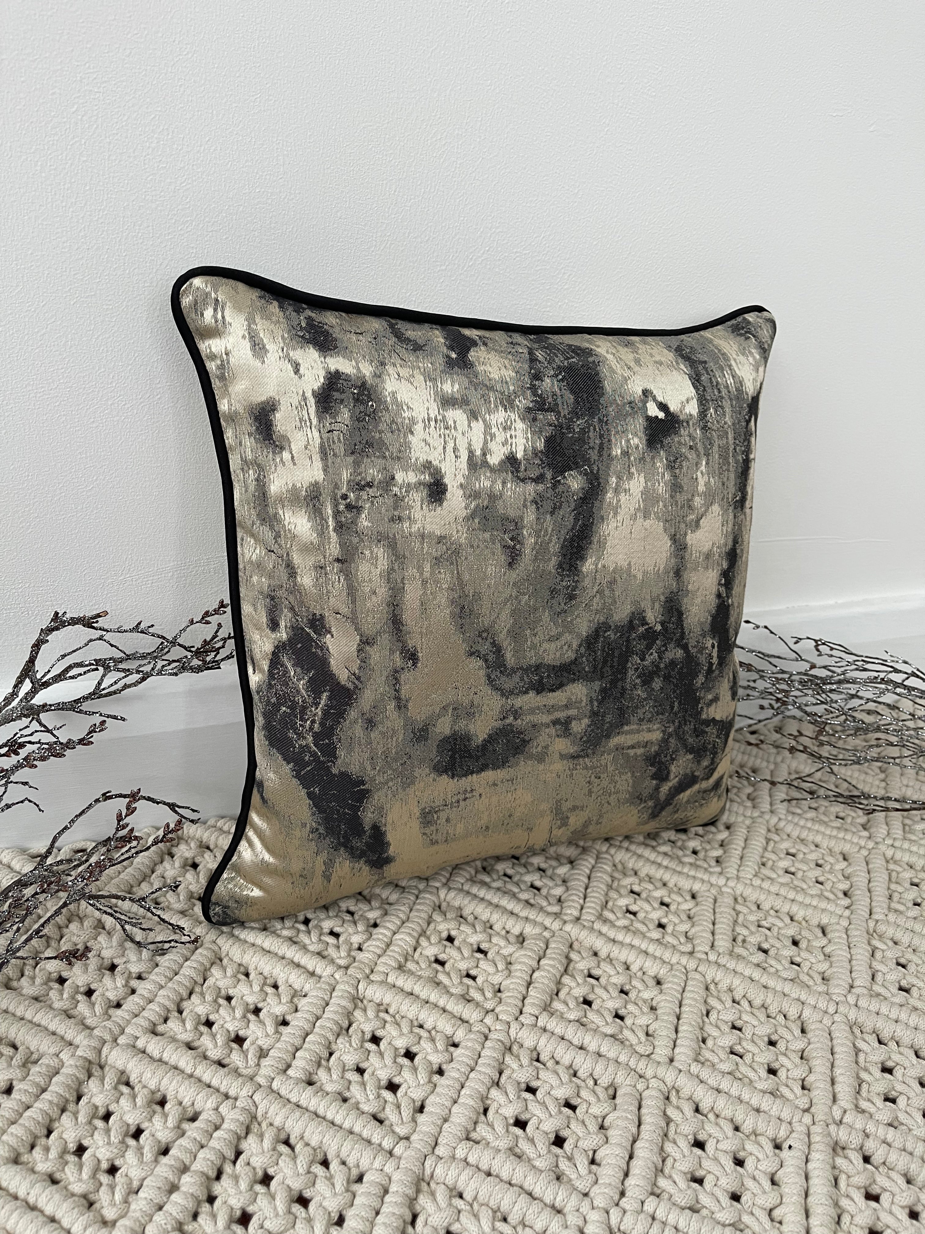 The Couture Cushion - The Black and Gold Chiara - Style No. 27 The Couture Cushion - The Black and Gold Chiara - Style No. 27