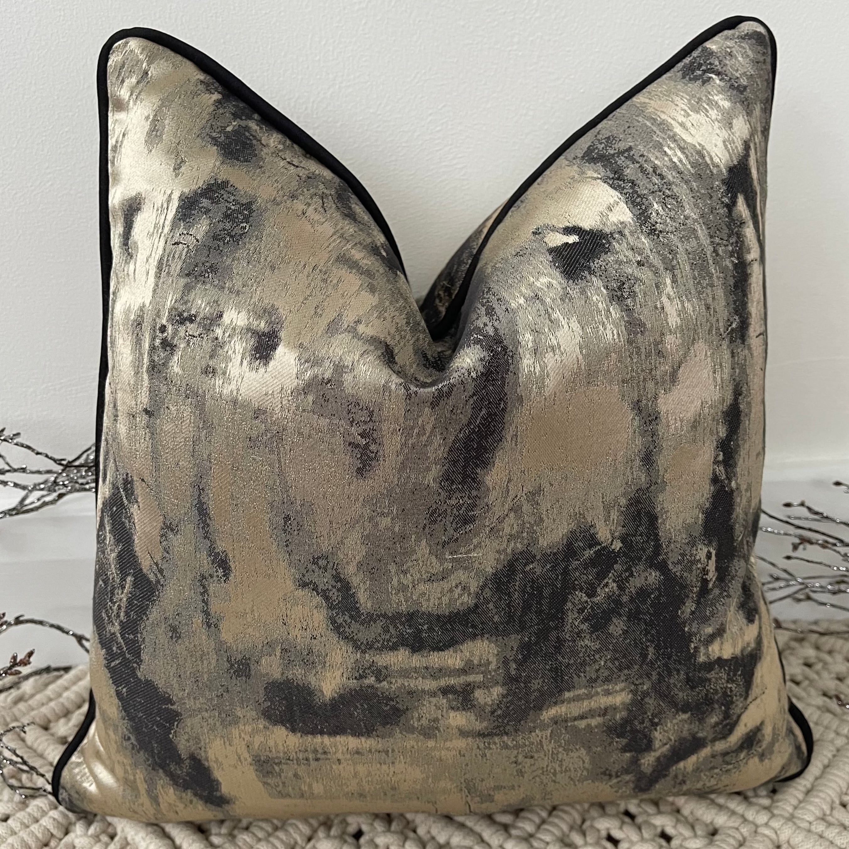 The Couture Cushion - The Black and Gold Chiara - Style No. 27 The Couture Cushion - The Black and Gold Chiara - Style No. 27