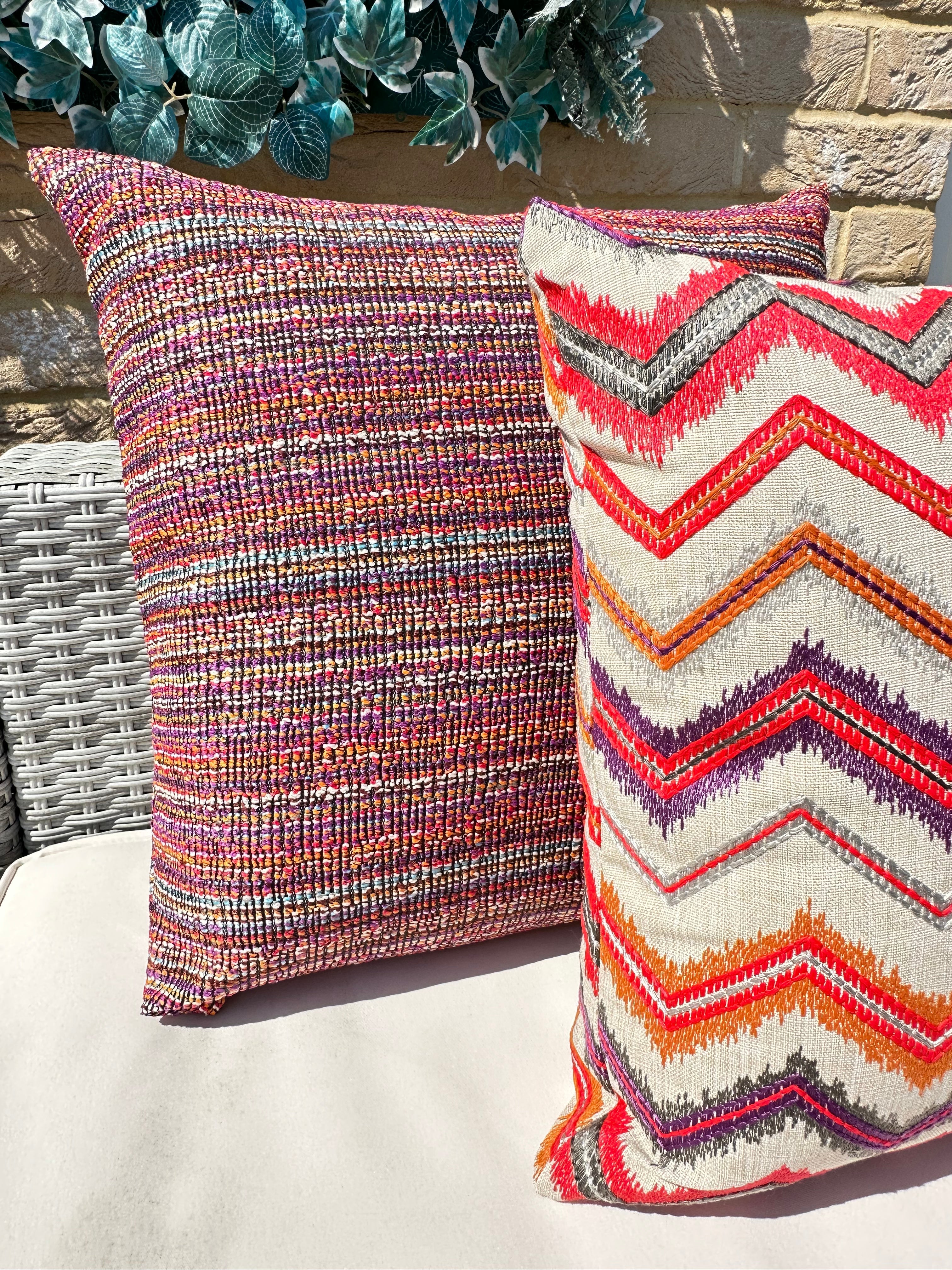 The Couture Cushion - The Outdoor Pink Zig Zag - Style No. 33 The Couture Cushion - The Outdoor Pink Zig Zag - Style No. 33