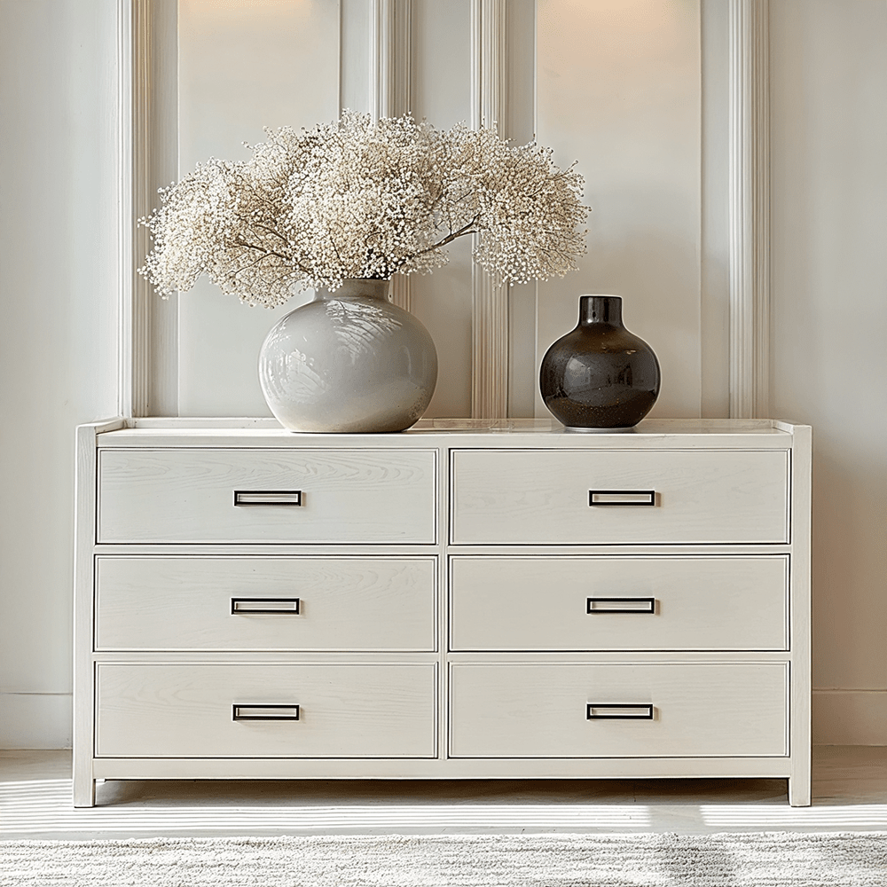 Soho Cream Oak Veneer 6 Drawer Chest Soho Cream Oak Veneer 6 Drawer Chest