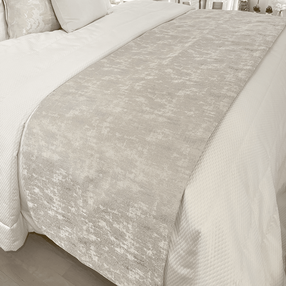 Tiana Cream & Gold Abstract Print Bed Runner Tiana Cream & Gold Abstract Print Bed Runner