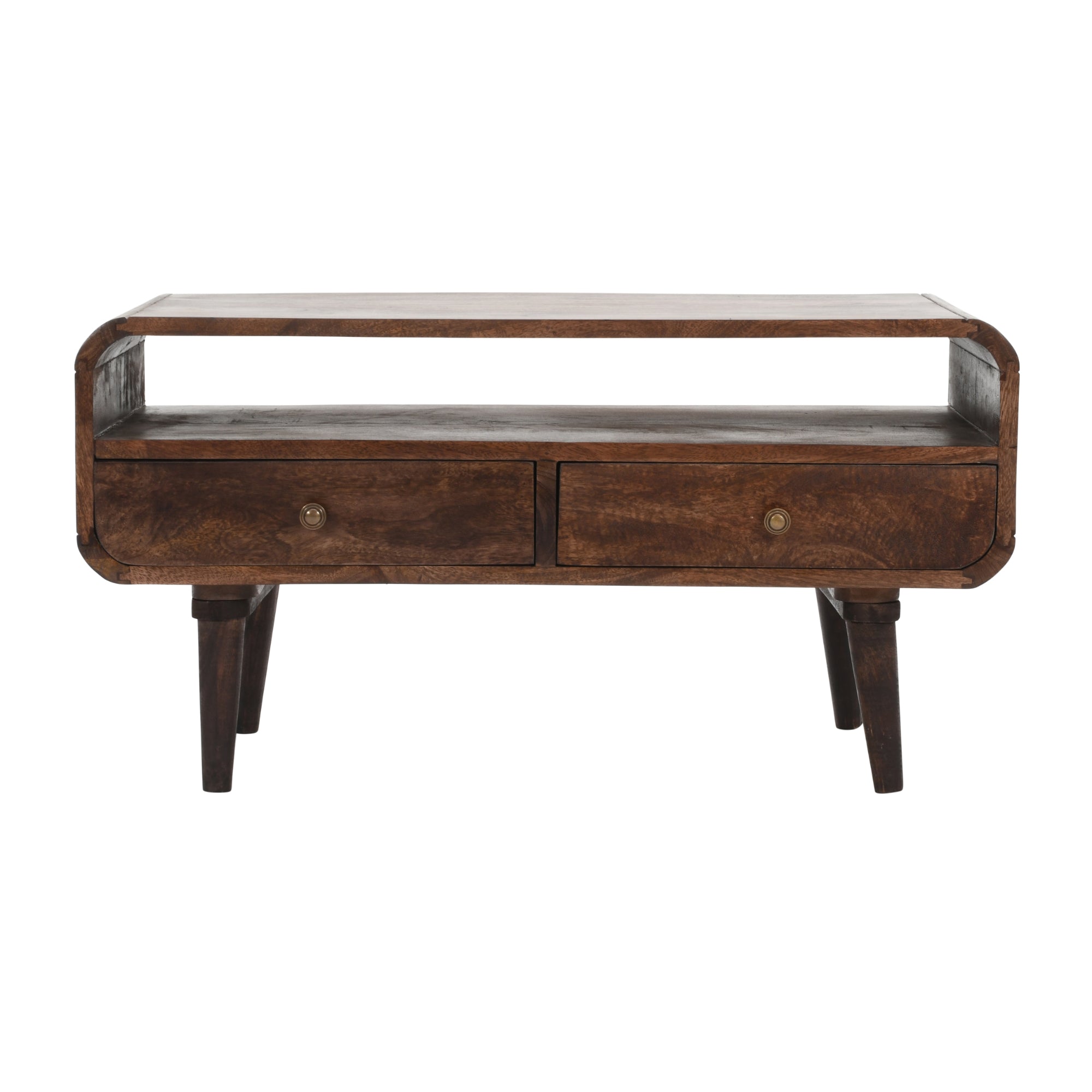 Franklin Dark Mango Wood TV Stand with 2 Drawers Franklin Dark Mango Wood TV Stand with 2 Drawers