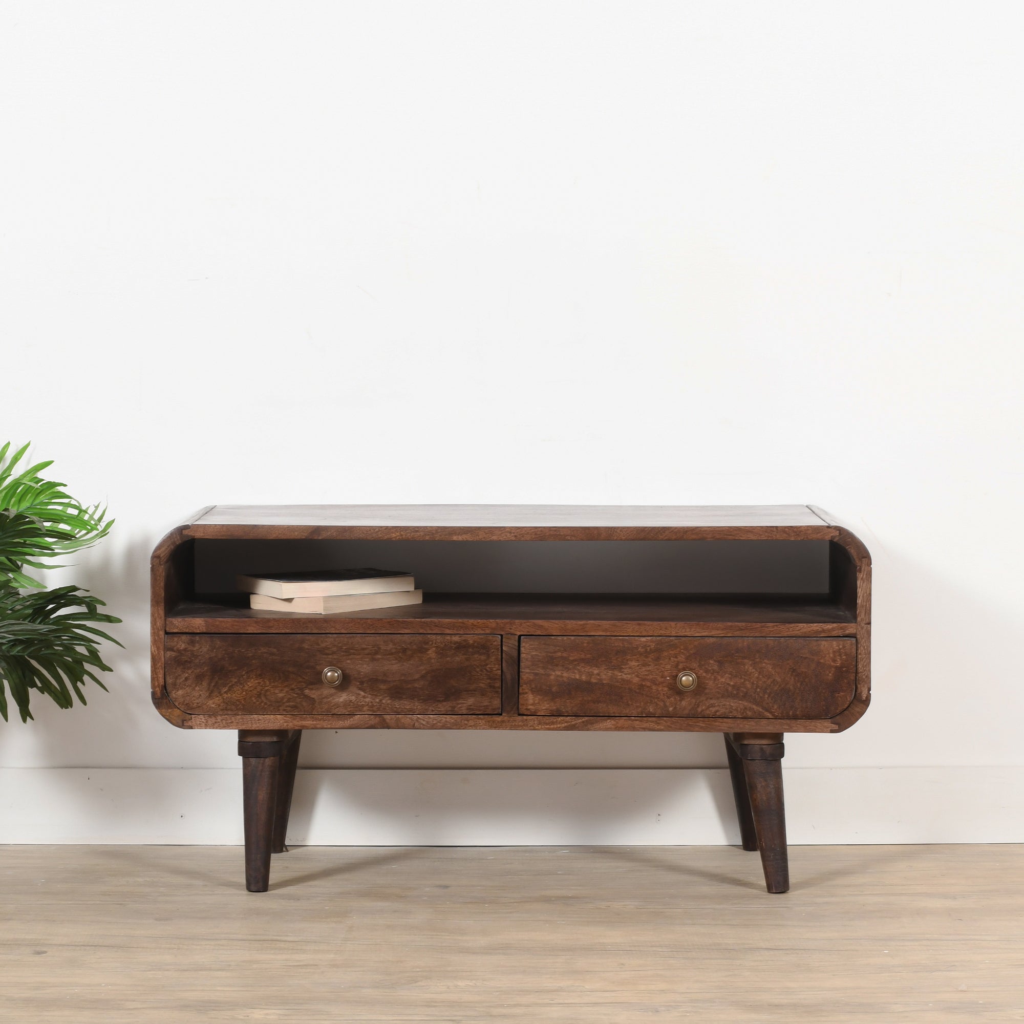 Franklin Dark Mango Wood TV Stand with 2 Drawers Franklin Dark Mango Wood TV Stand with 2 Drawers