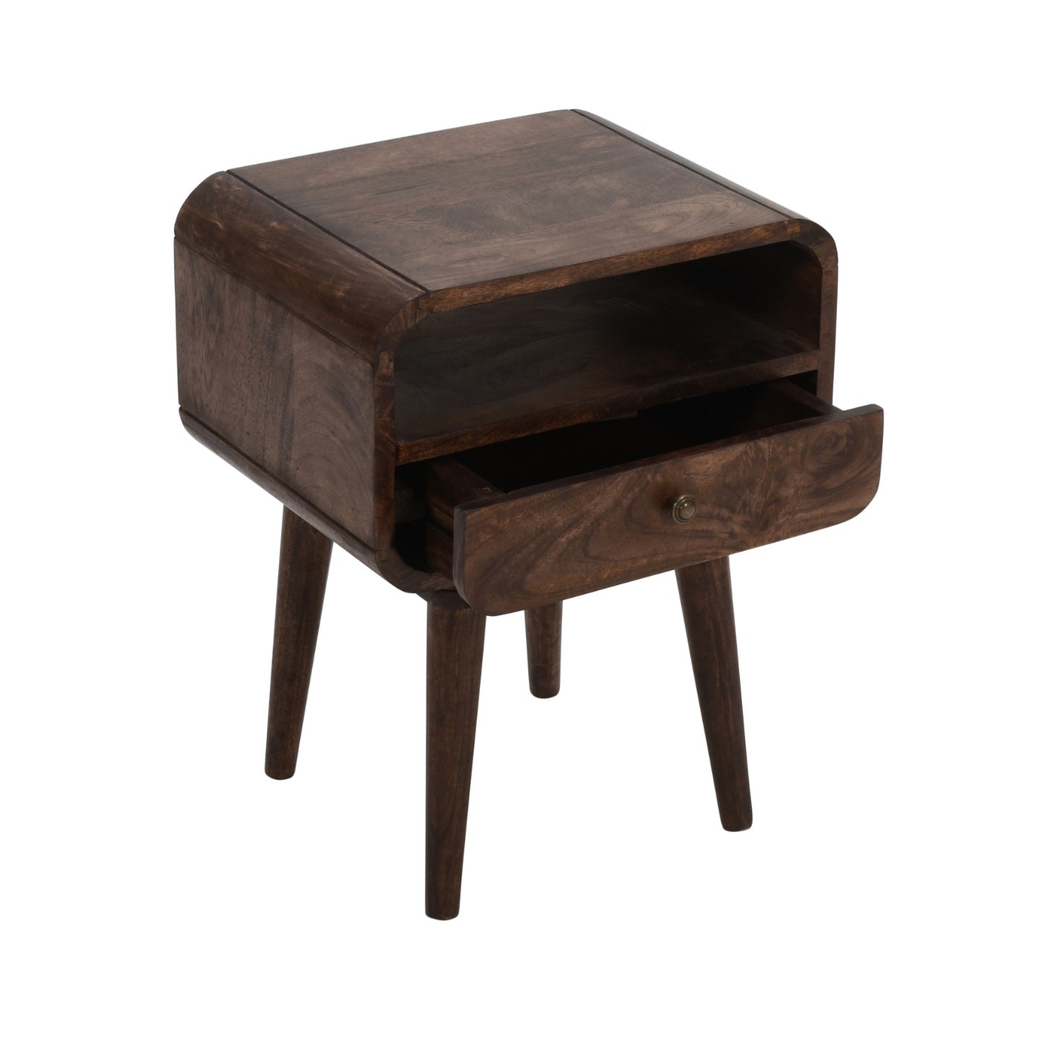 Franklin Dark Mango Wood Bedside Table with Drawer Franklin Dark Mango Wood Bedside Table with Drawer