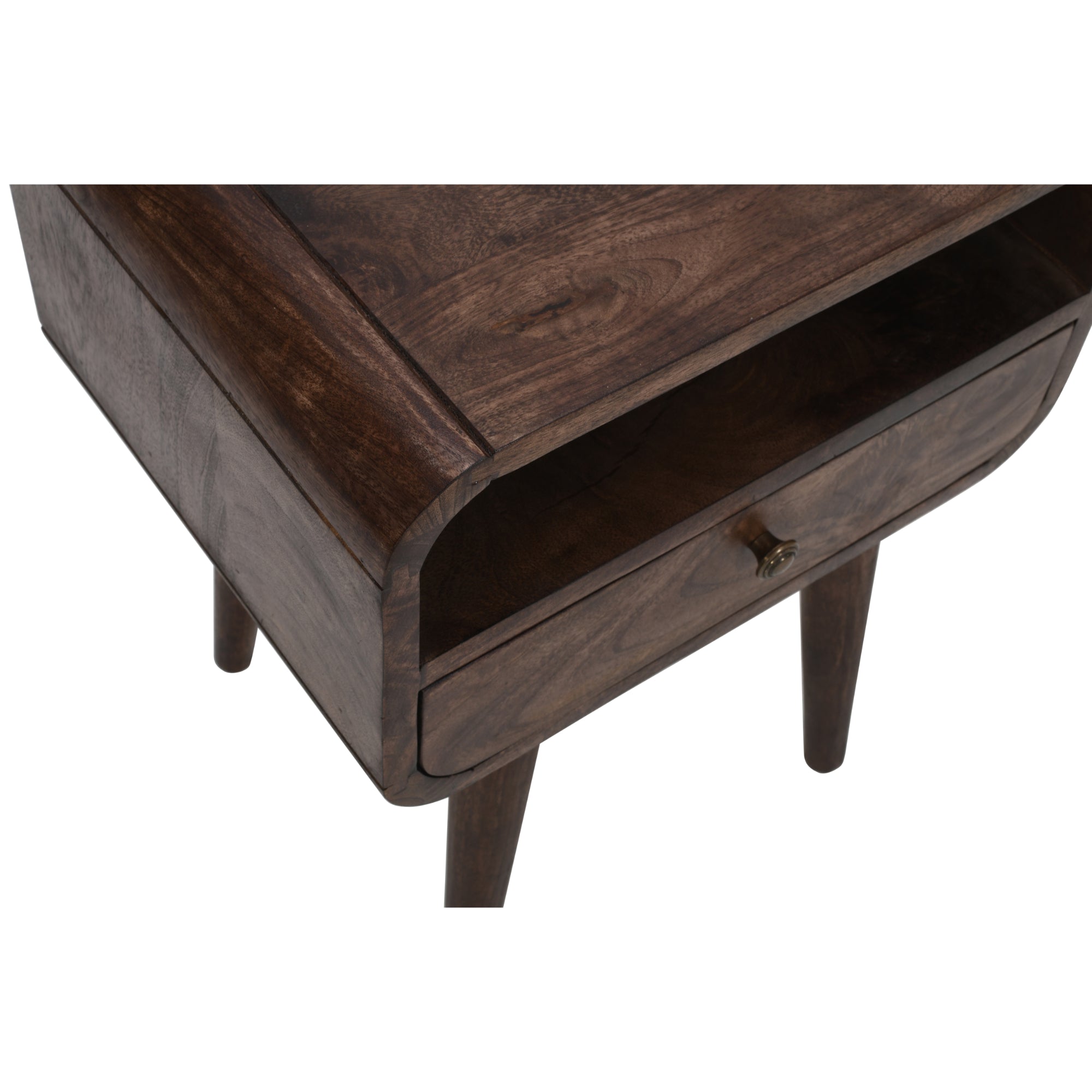 Franklin Dark Mango Wood Bedside Table with Drawer Franklin Dark Mango Wood Bedside Table with Drawer