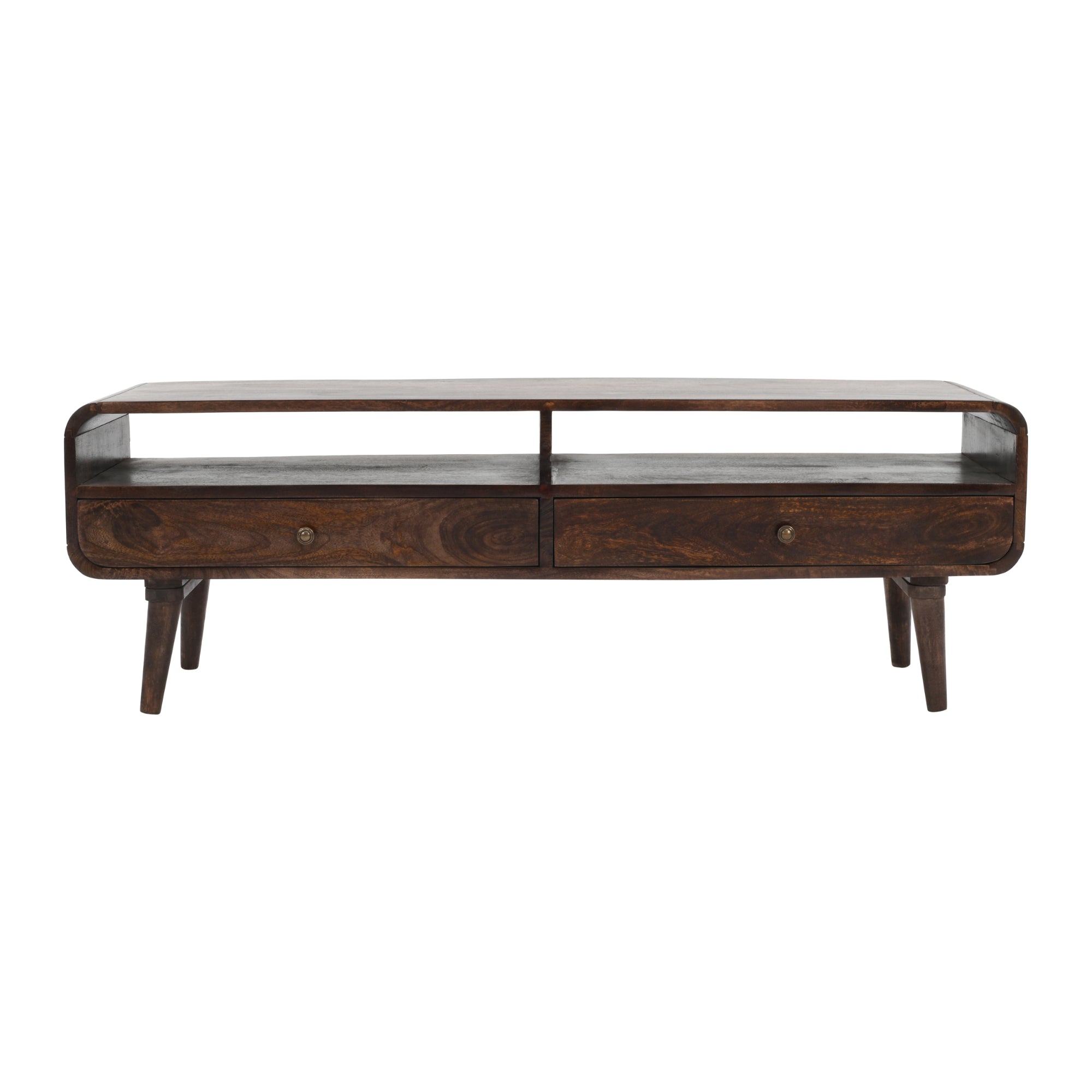 Franklin Dark Mango Wood Large TV Stand with 2 Drawers Franklin Dark Mango Wood Large TV Stand with 2 Drawers