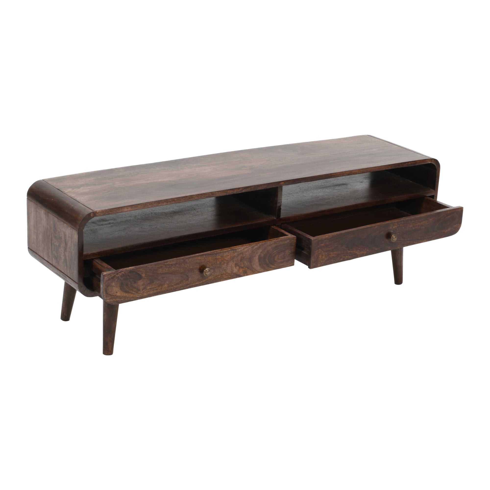 Franklin Dark Mango Wood Large TV Stand with 2 Drawers Franklin Dark Mango Wood Large TV Stand with 2 Drawers