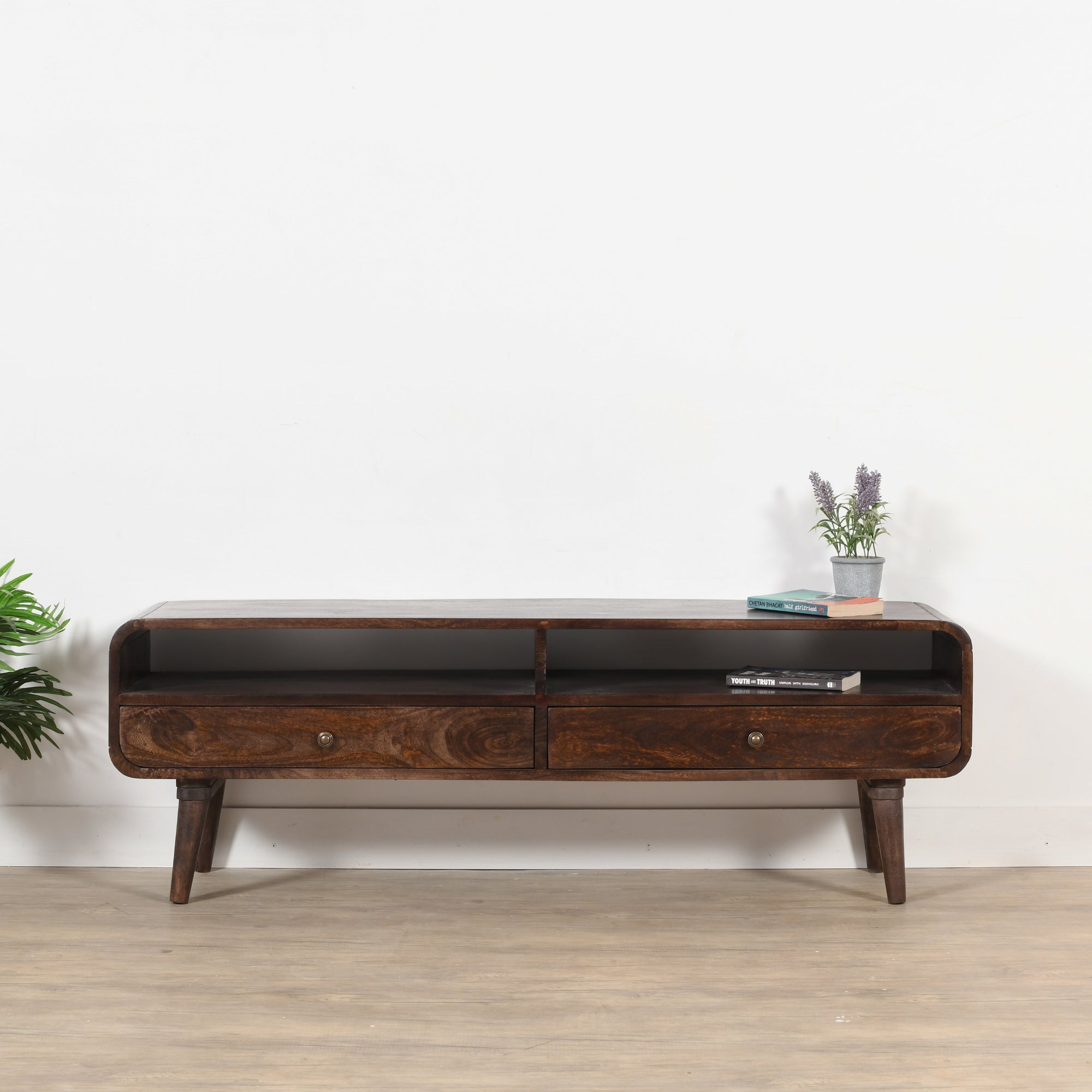 Franklin Dark Mango Wood Large TV Stand with 2 Drawers Franklin Dark Mango Wood Large TV Stand with 2 Drawers
