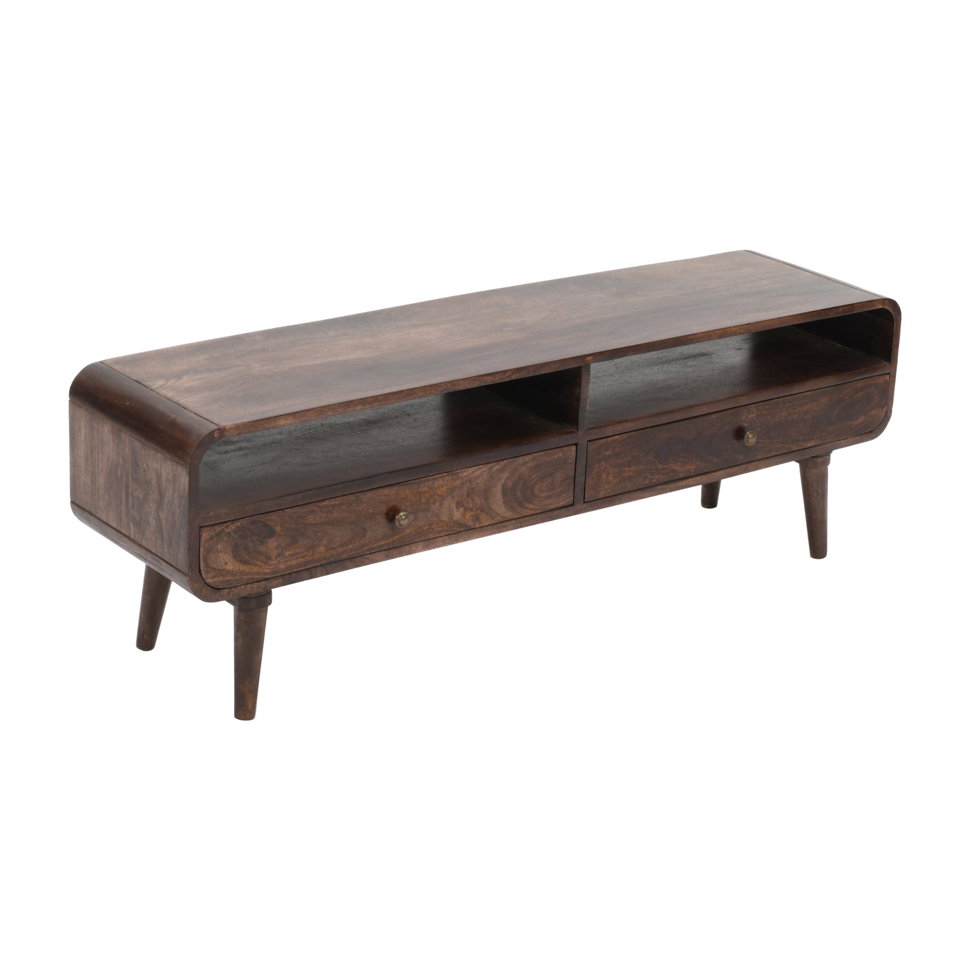 Franklin Dark Mango Wood Large TV Stand with 2 Drawers Franklin Dark Mango Wood Large TV Stand with 2 Drawers