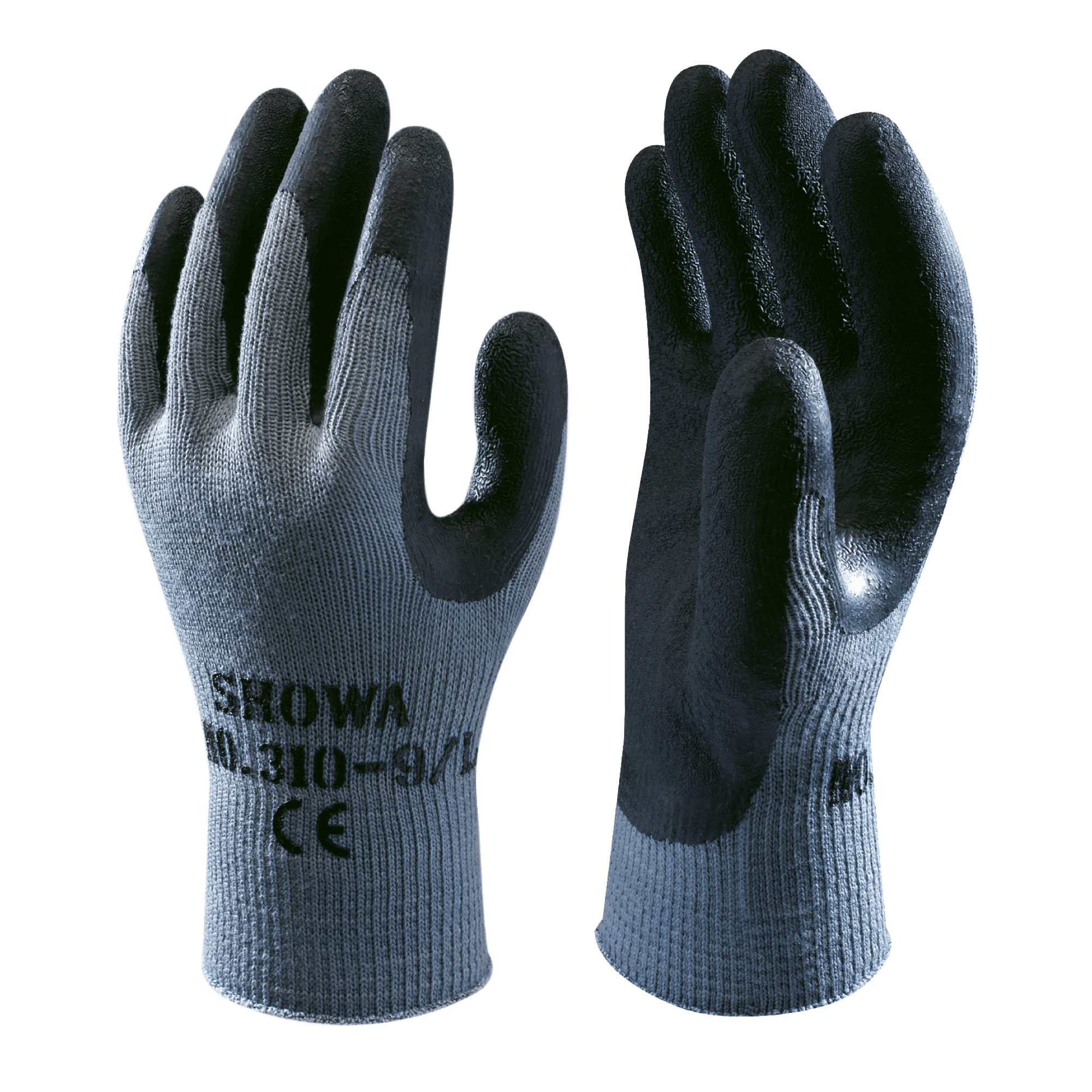SHOWA 310 Builders Safety Work Gloves with Textured Grip in Black (PACK of 10 PAIRS)