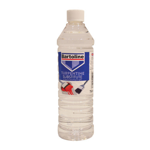 Bottle of Bartoline Turpentine Substitute on a white background