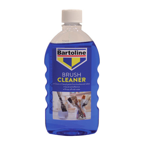 Bottle of Bartoline brush cleaner on a white background