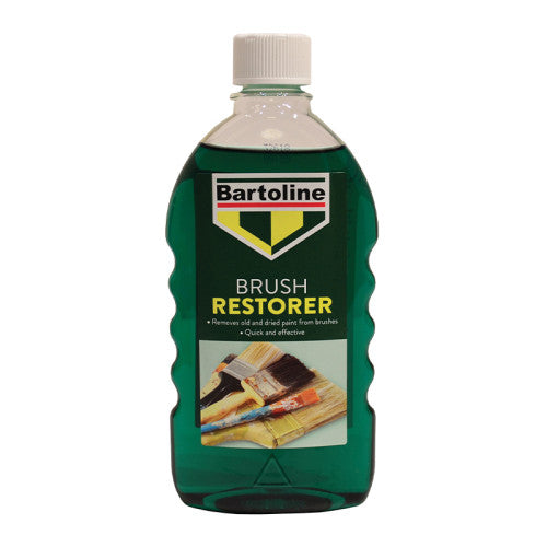 Bottle of Bartoline Brush Restorer on a white background