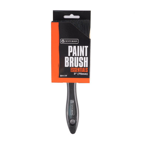 Paint brush with packaging labeled 'Paint Brush Essentials' by Centurion on a white background
