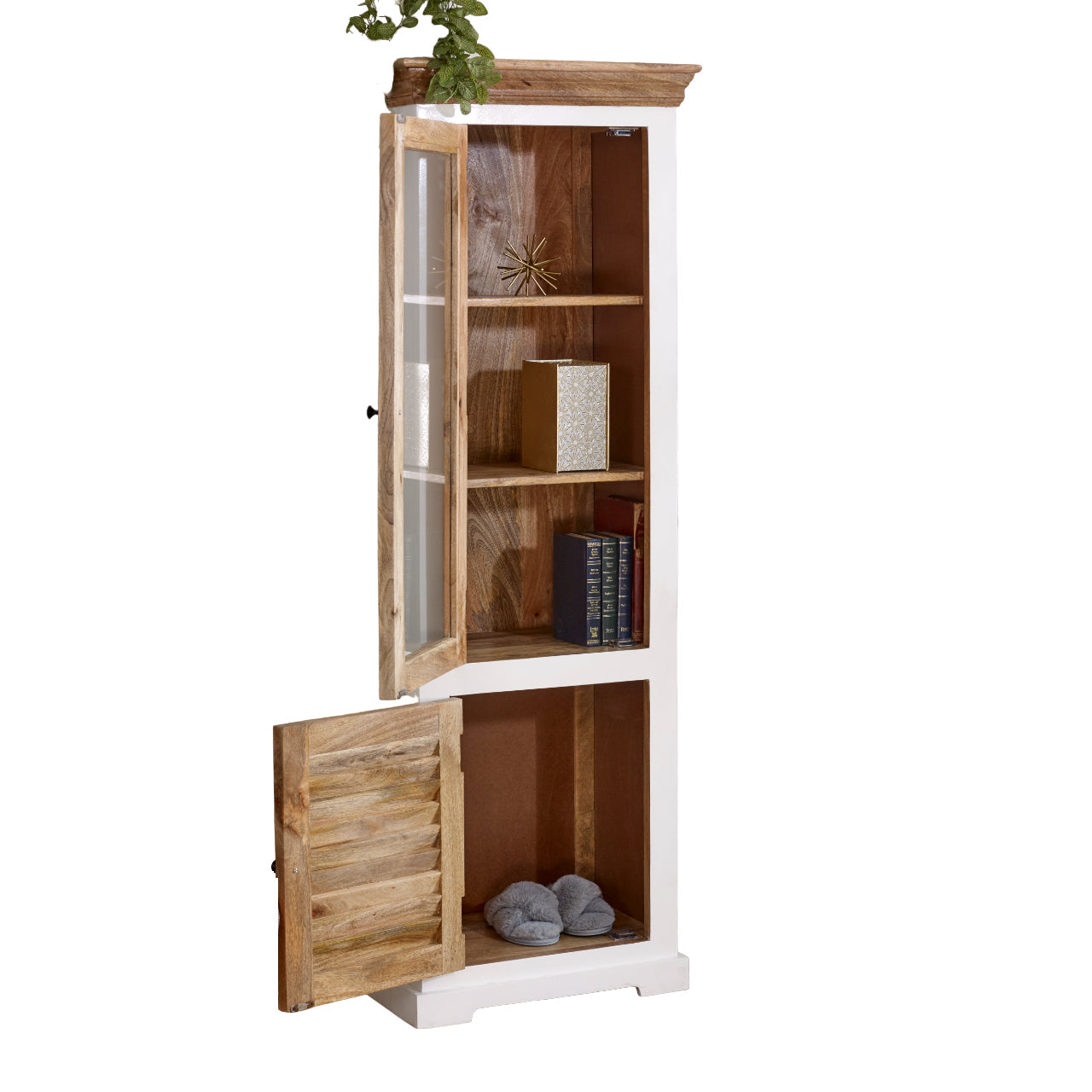 Bianco Solid Mango Wood Bookcase   White