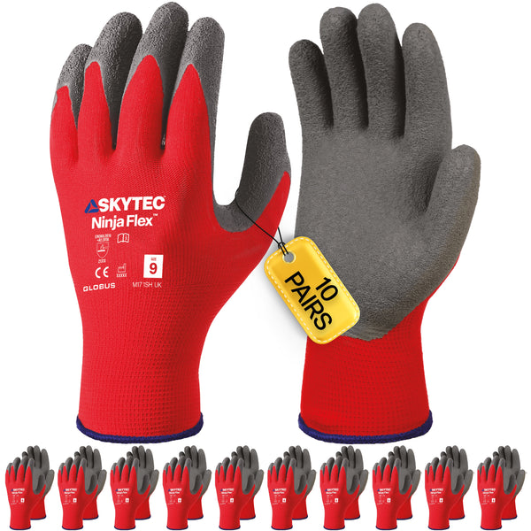 SKYTEC Ninja Flex Tricolore Lightweight Low Cut Resistant Grip Safety Gloves (PACK of 10 PAIRS)